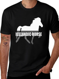 Icelandic Horse Graphic Tee - Black