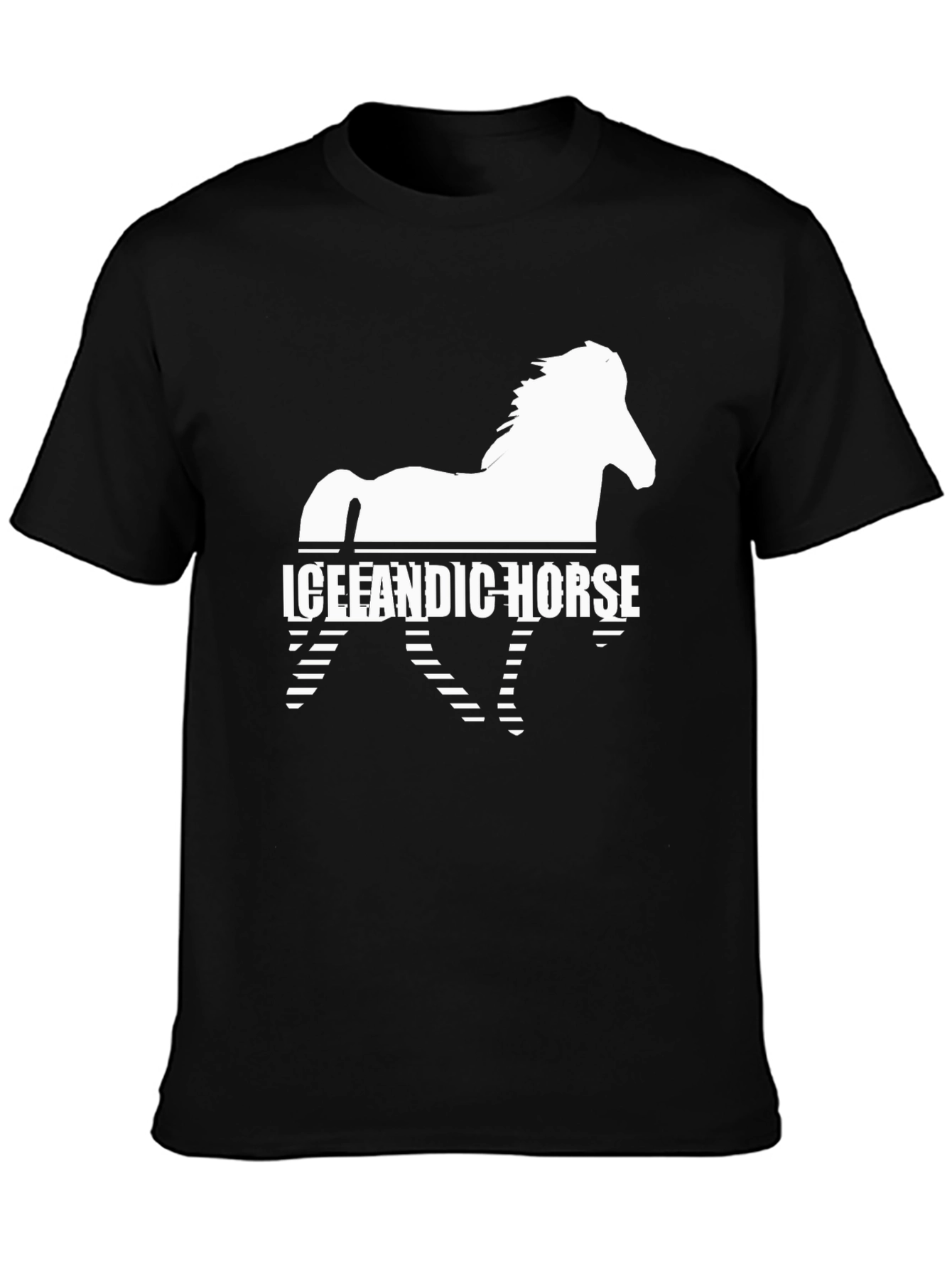 Icelandic Horse Graphic Tee - Black
