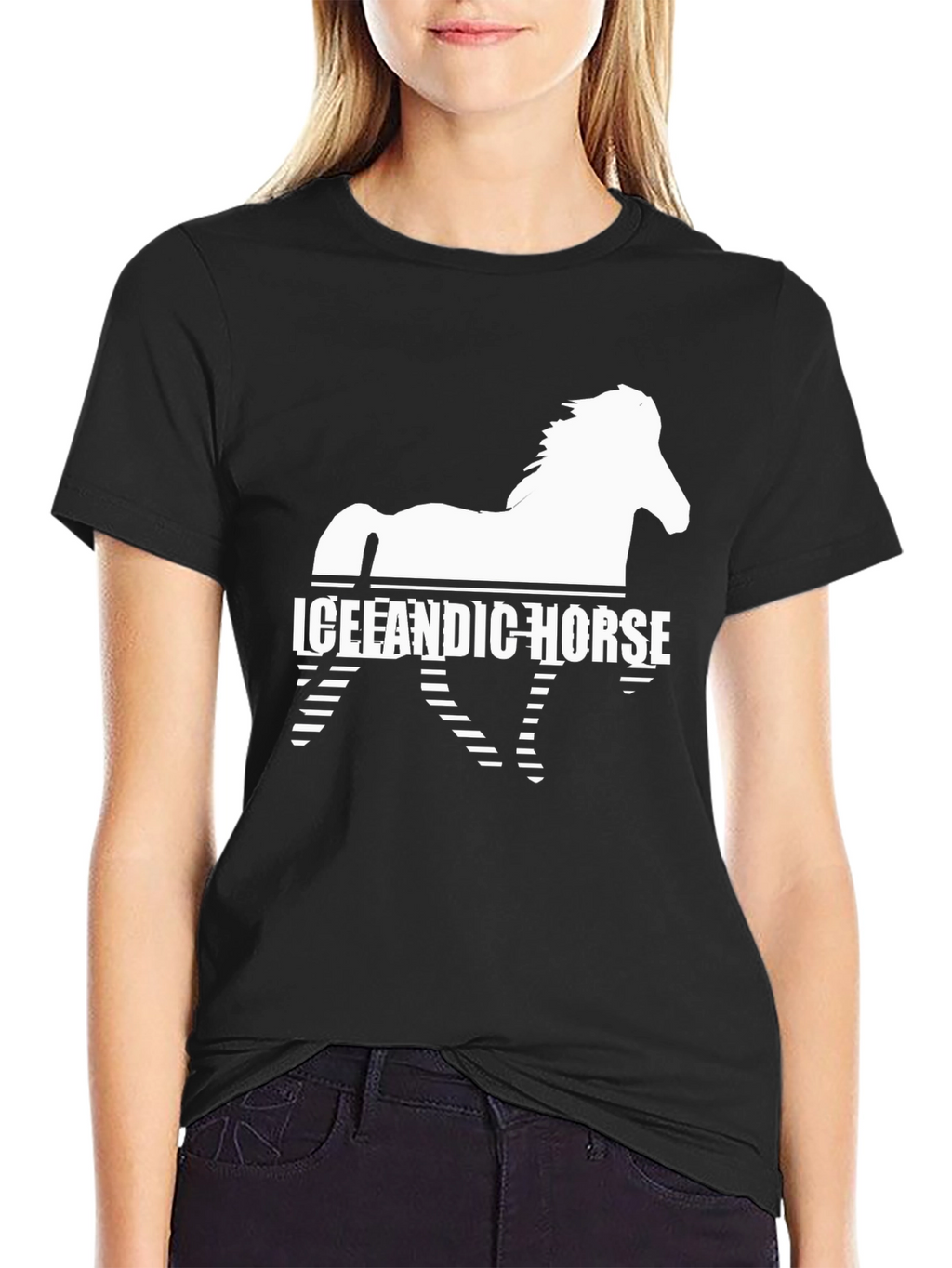 Icelandic Horse Graphic Tee - Black