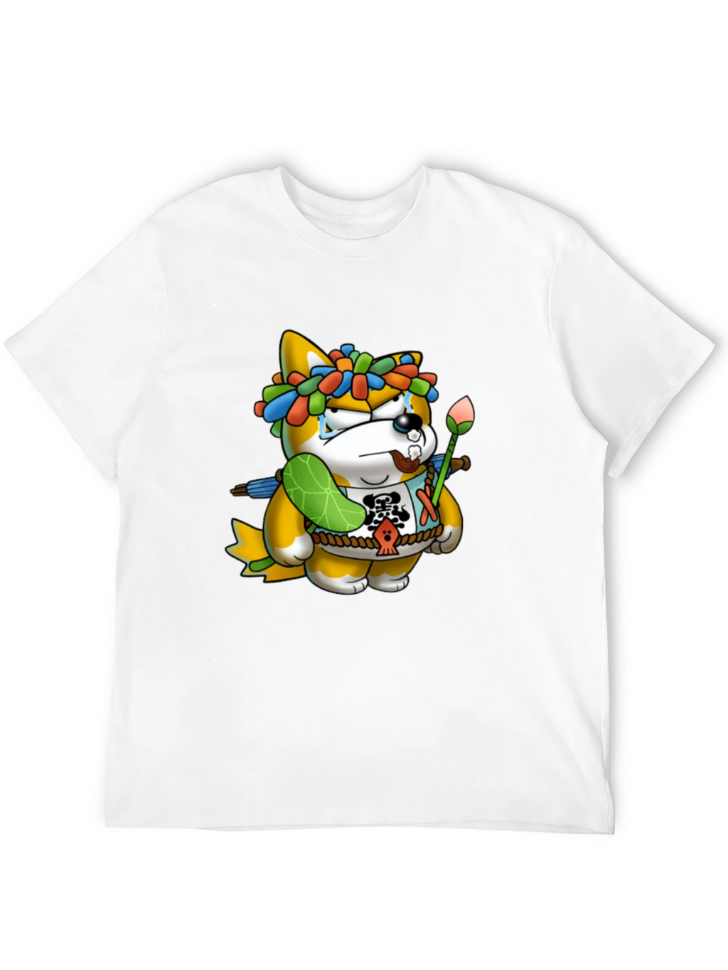 Shiba Inu Cartoon Graphic Black T-Shirt