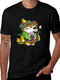 Shiba Inu Cartoon Graphic Black T-Shirt
