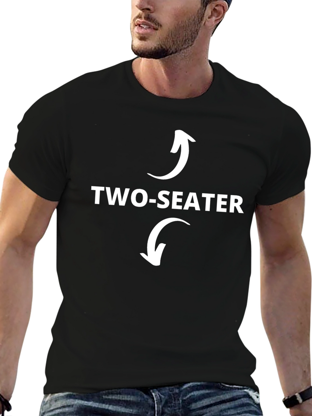 Two-Seater Graphic Tee - Funny Couple T-Shirt