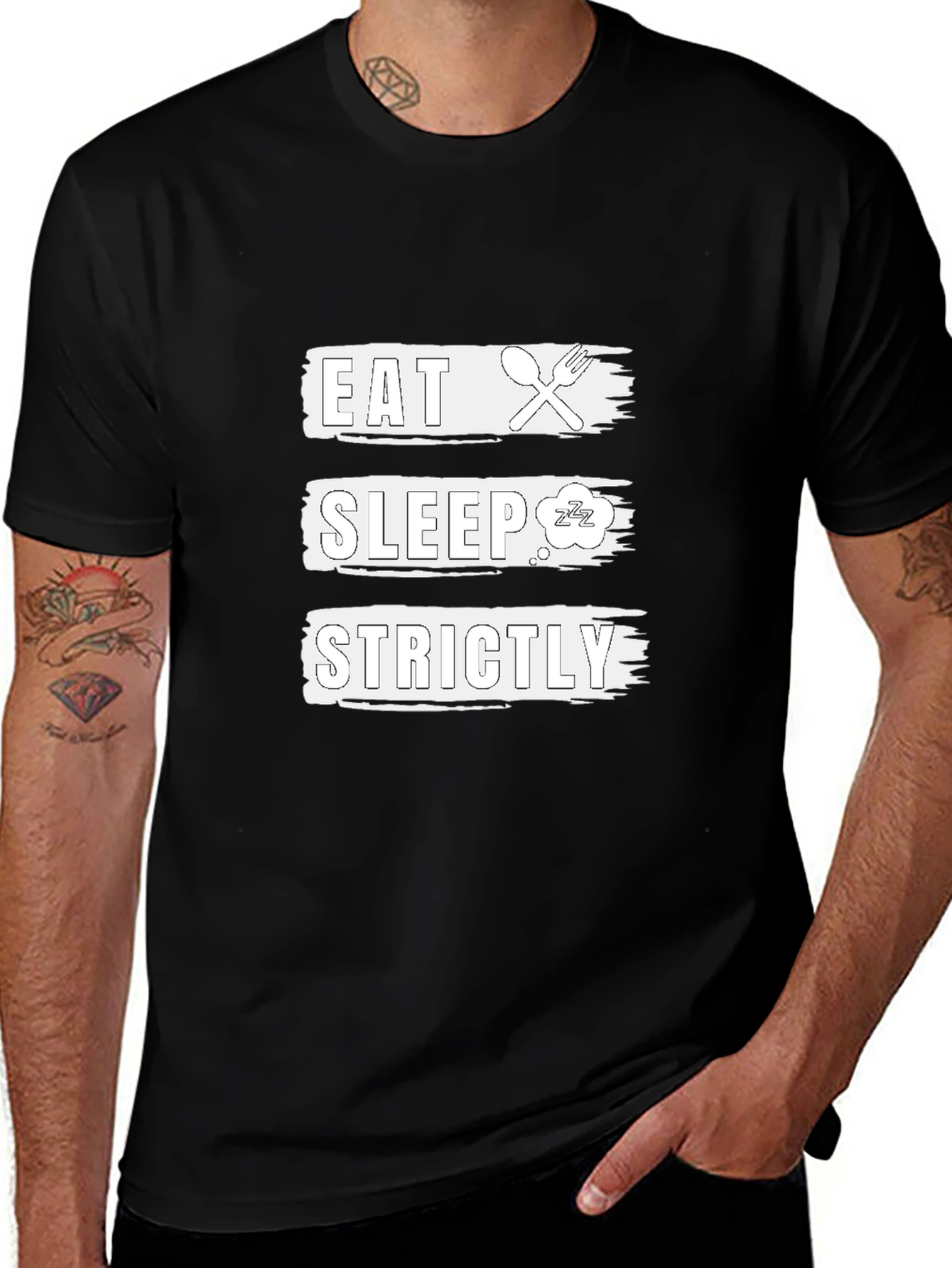 Eat Sleep Strictly Black Graphic Tee