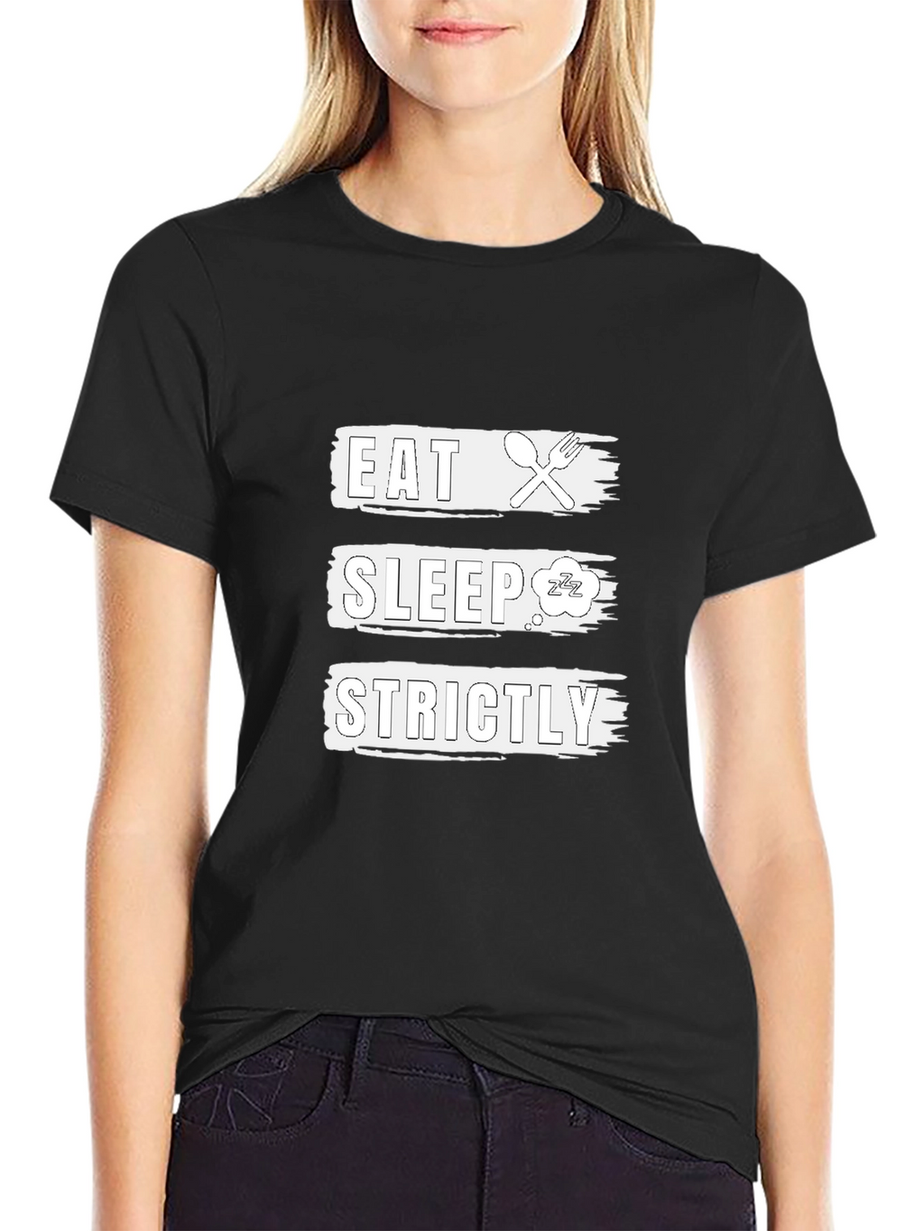 Eat Sleep Strictly Black Graphic Tee