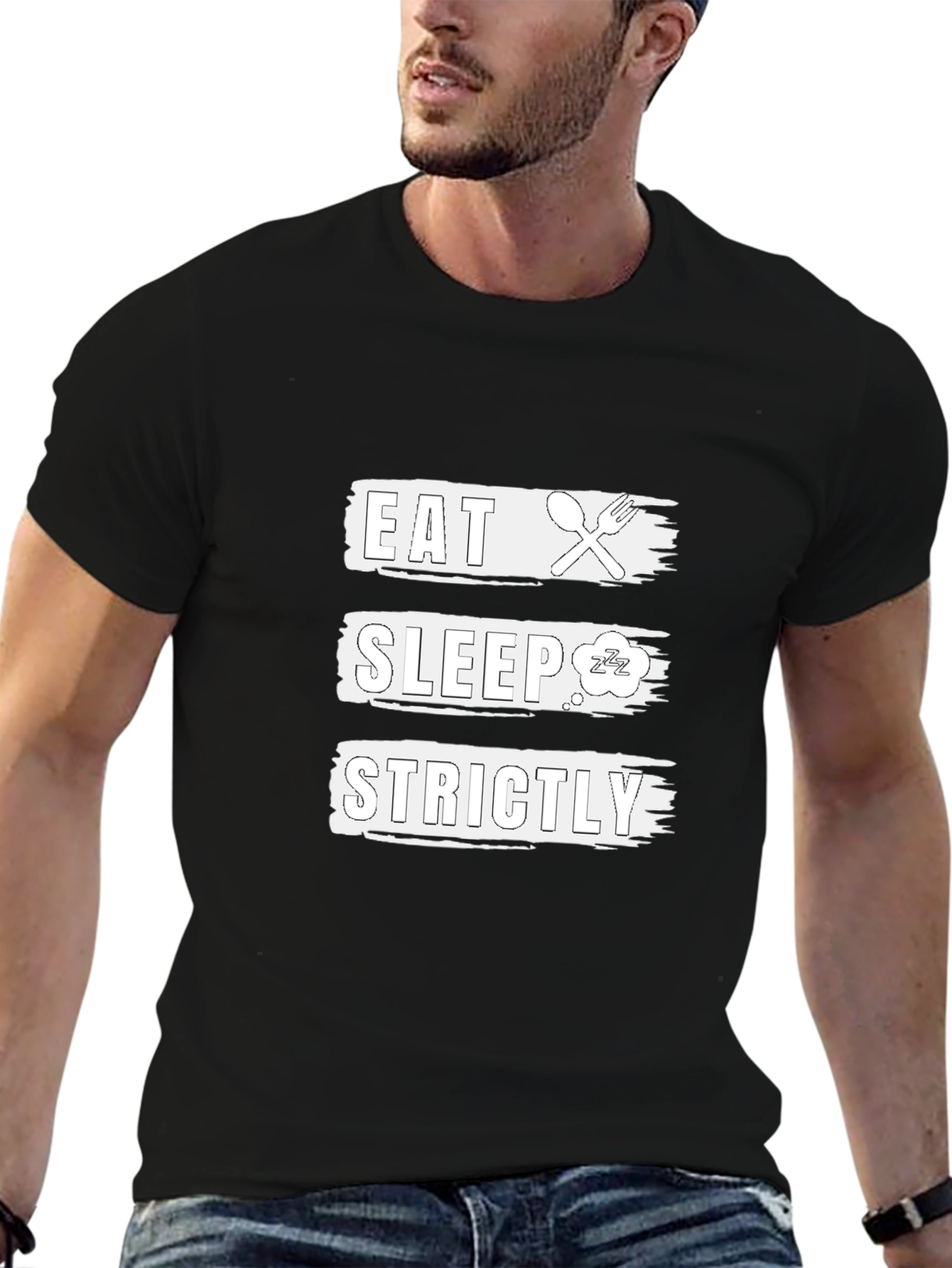 Eat Sleep Strictly Black Graphic Tee
