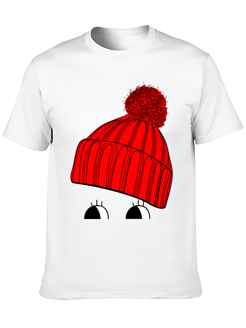 Whimsical Winter Hat Graphic Tee - Unisex Black T-Shirt