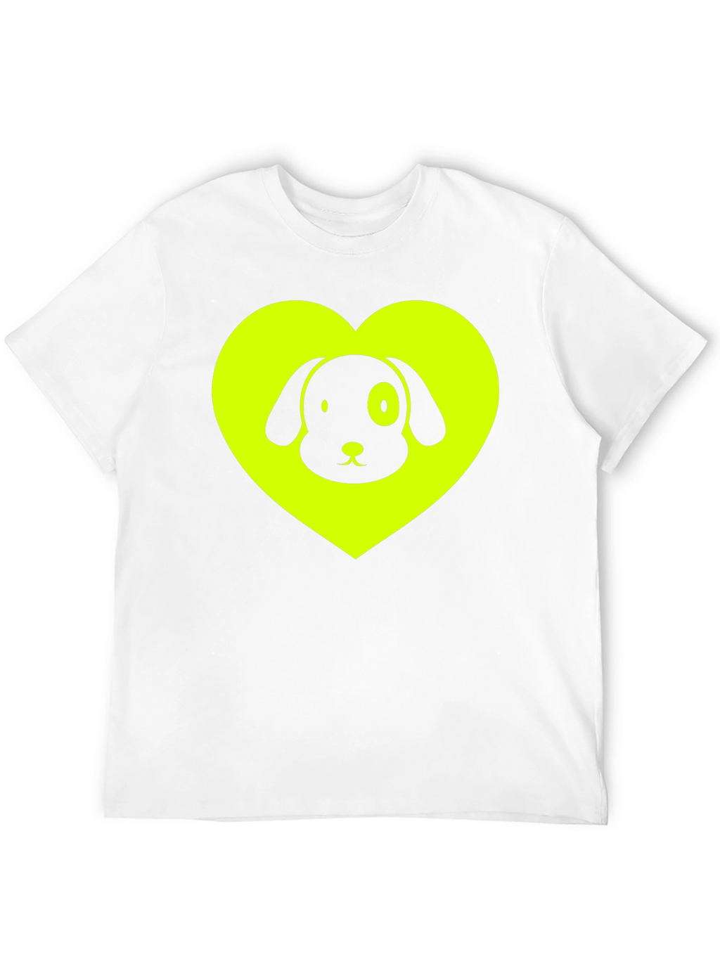 Dog Lover Black T-Shirt - Neon Heart Design