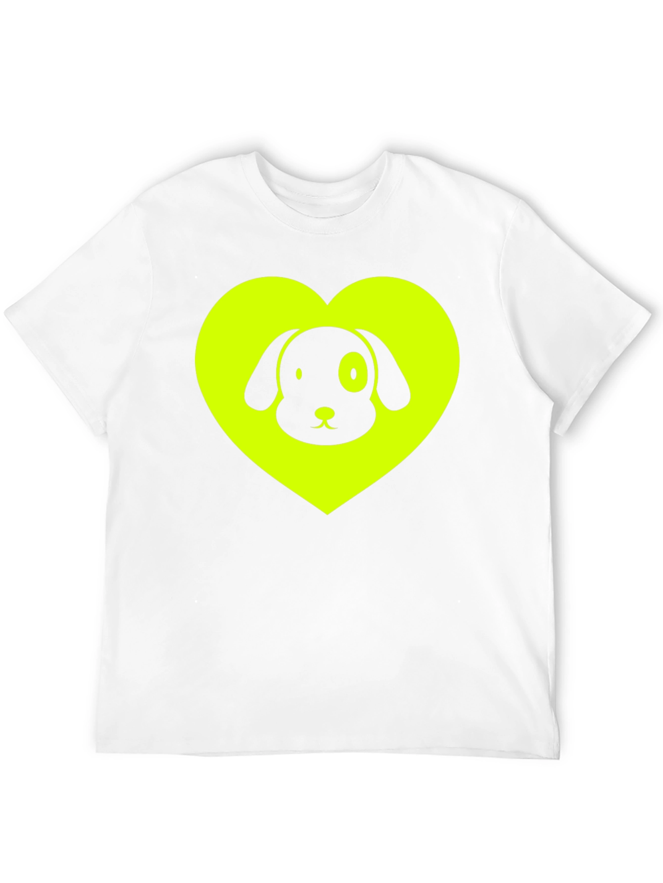 Dog Lover Black T-Shirt - Neon Heart Design