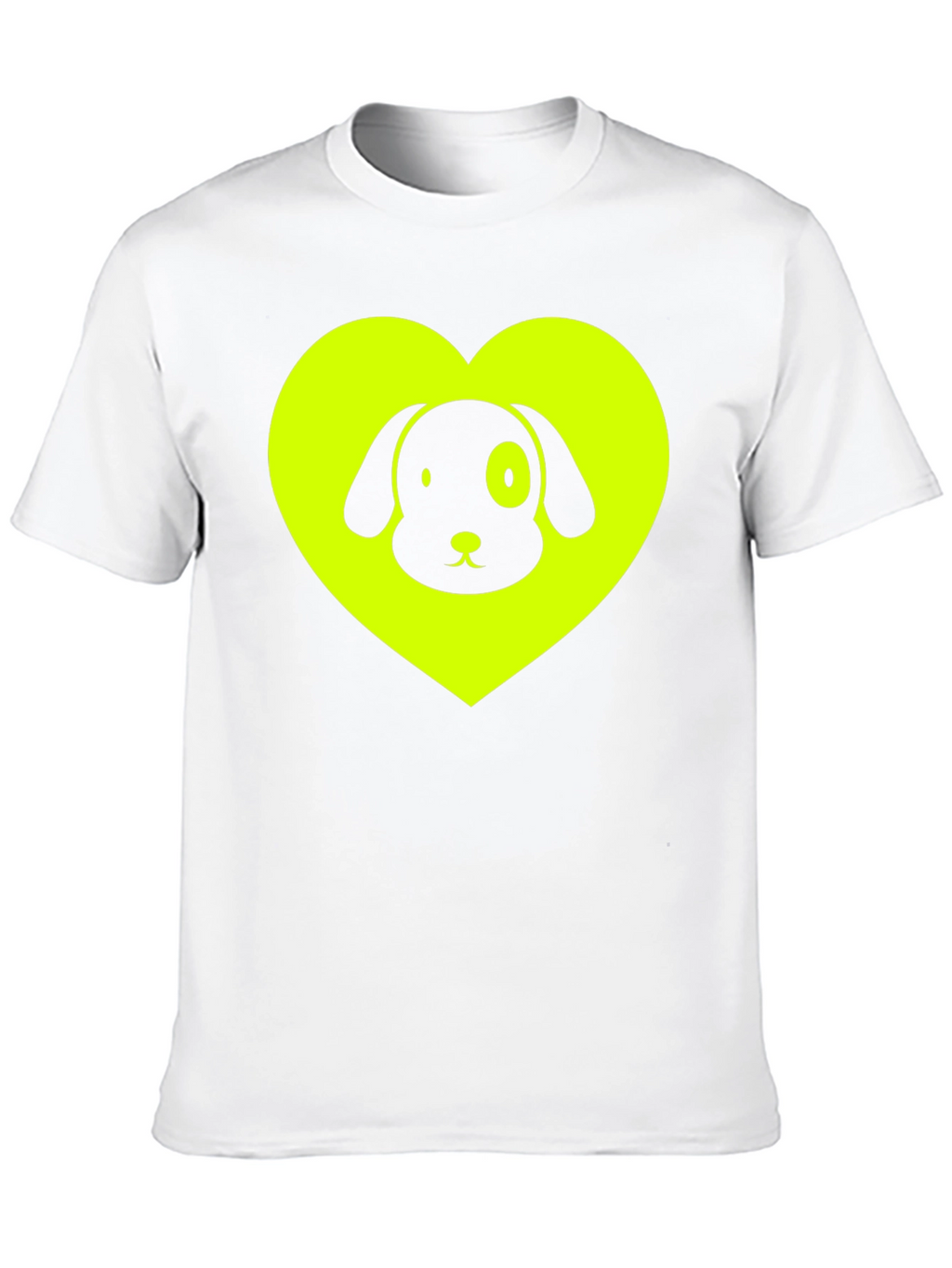 Dog Lover Black T-Shirt - Neon Heart Design