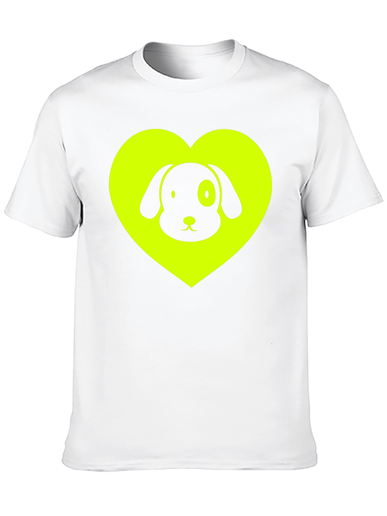 Dog Lover Black T-Shirt - Neon Heart Design