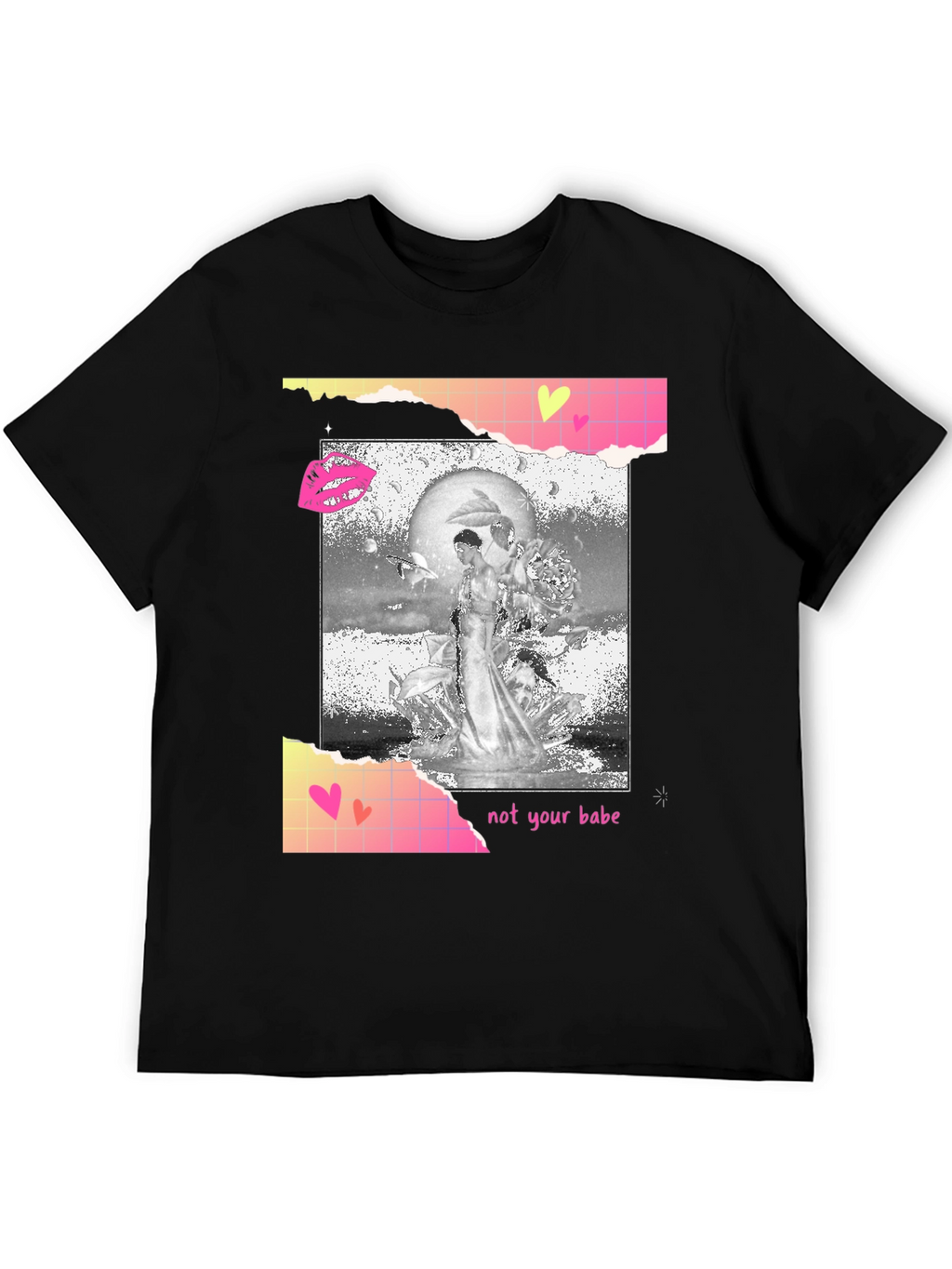 Edgy Not Your Babe Graphic Tee - Black