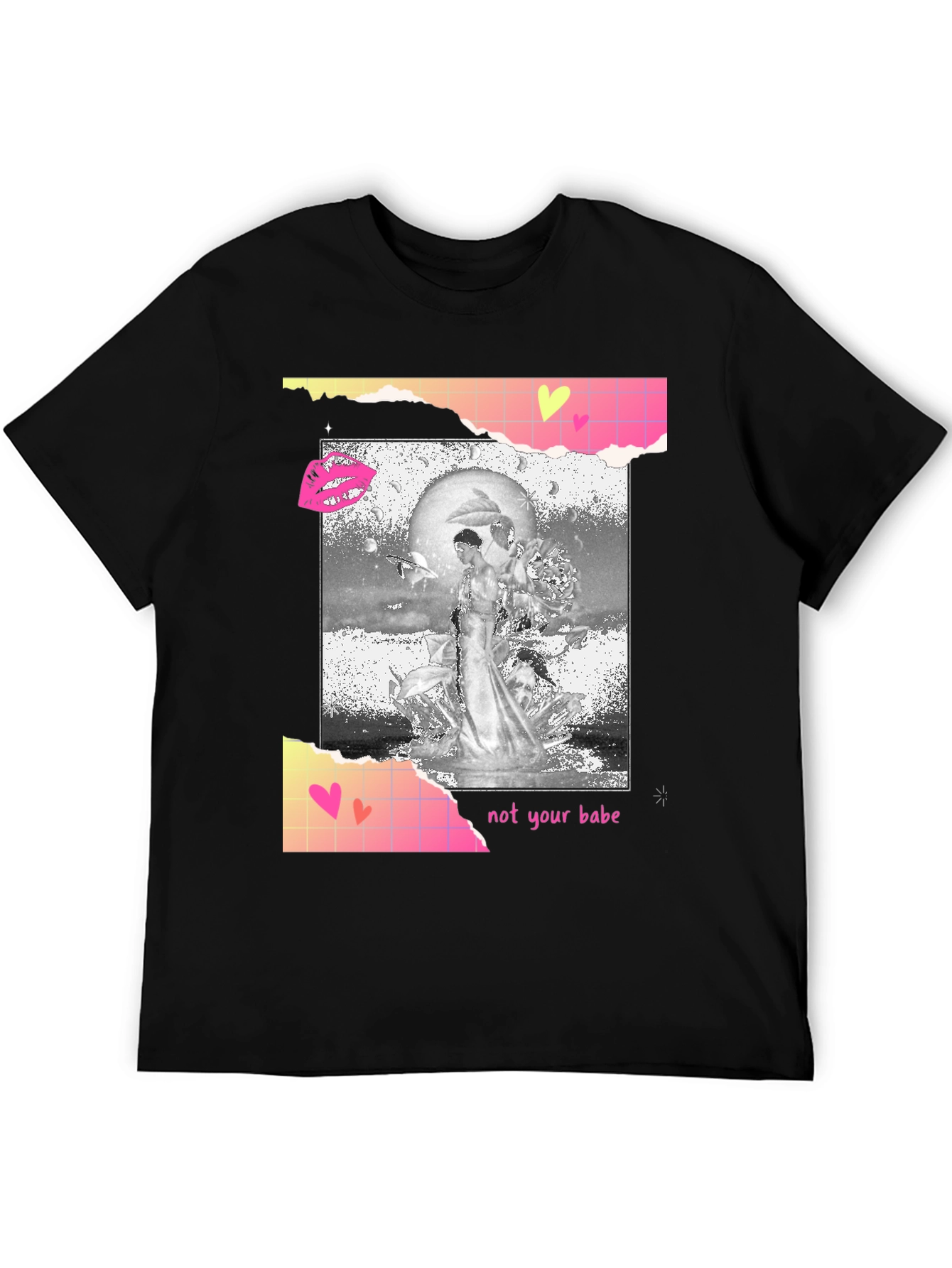 Edgy Not Your Babe Graphic Tee - Black