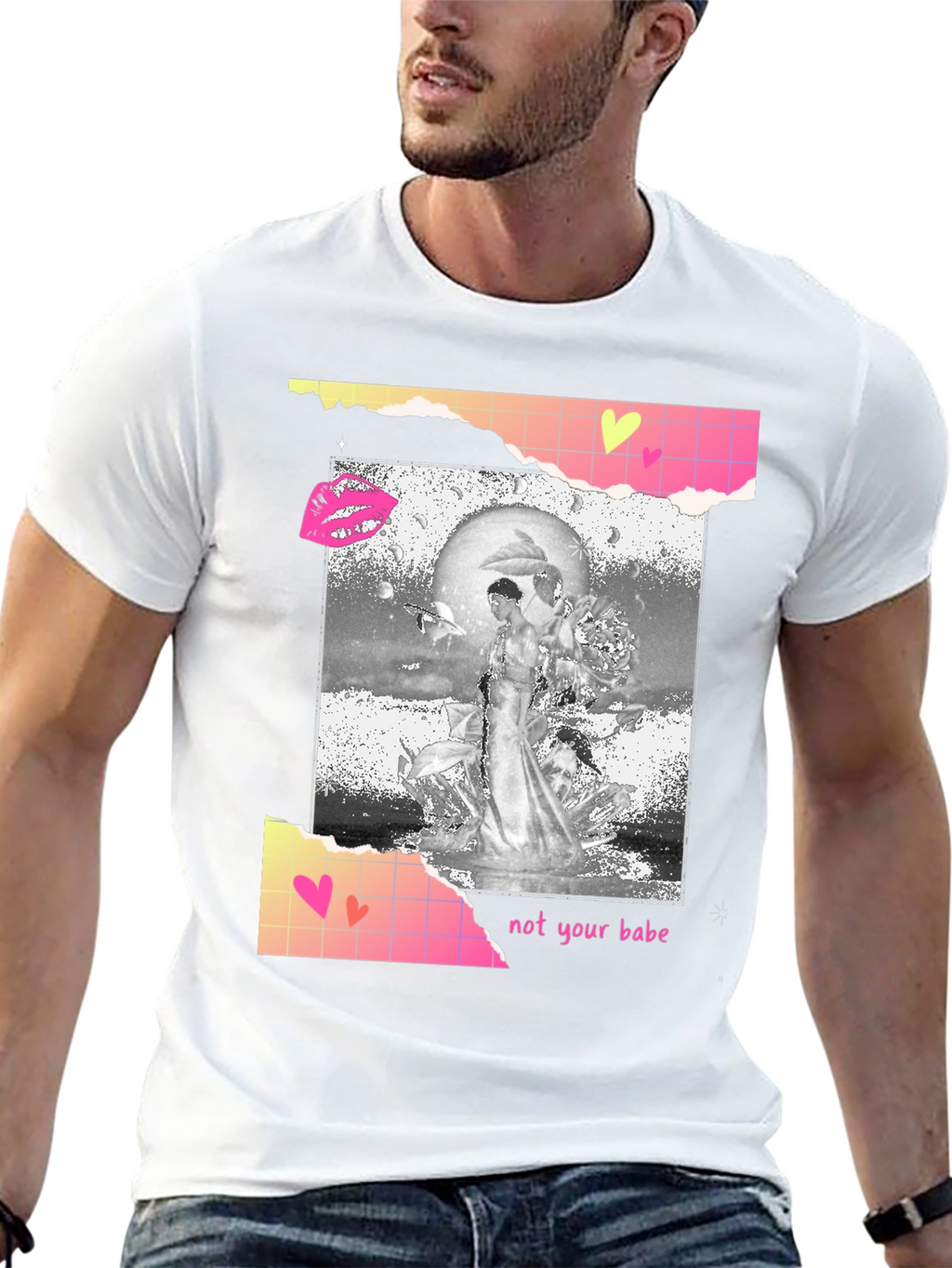 Edgy Not Your Babe Graphic Tee - Black