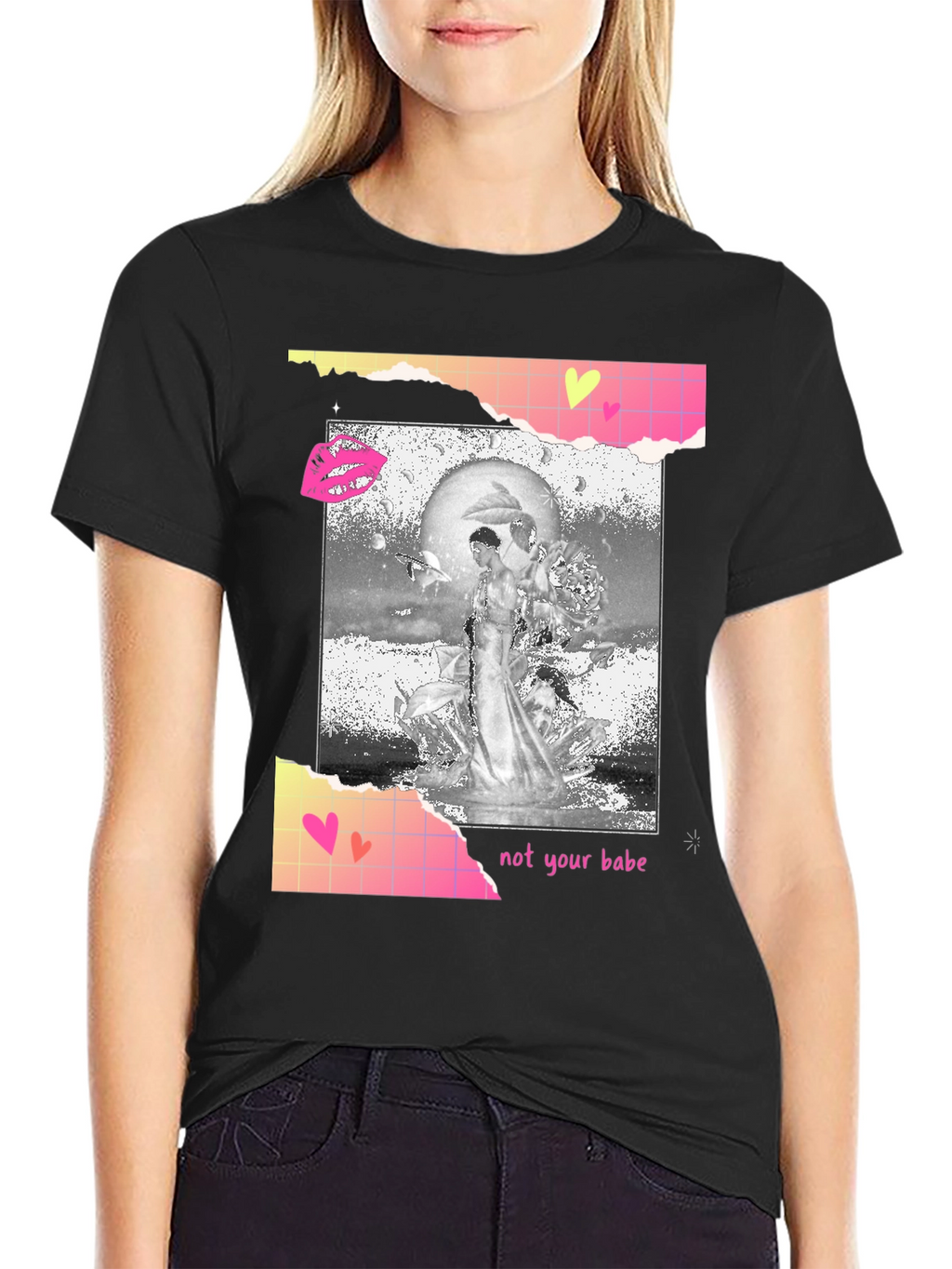 Edgy Not Your Babe Graphic Tee - Black