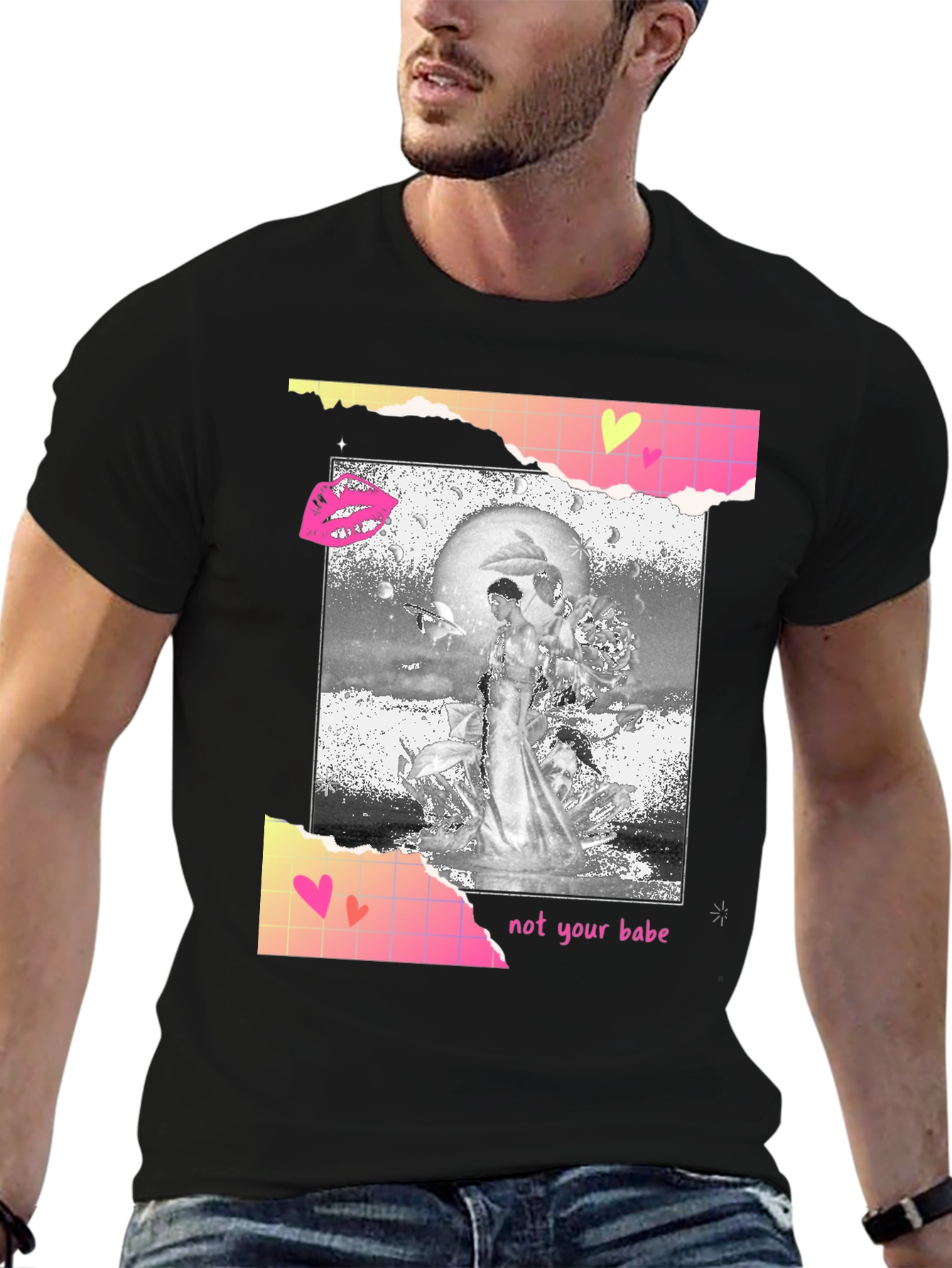 Edgy Not Your Babe Graphic Tee - Black