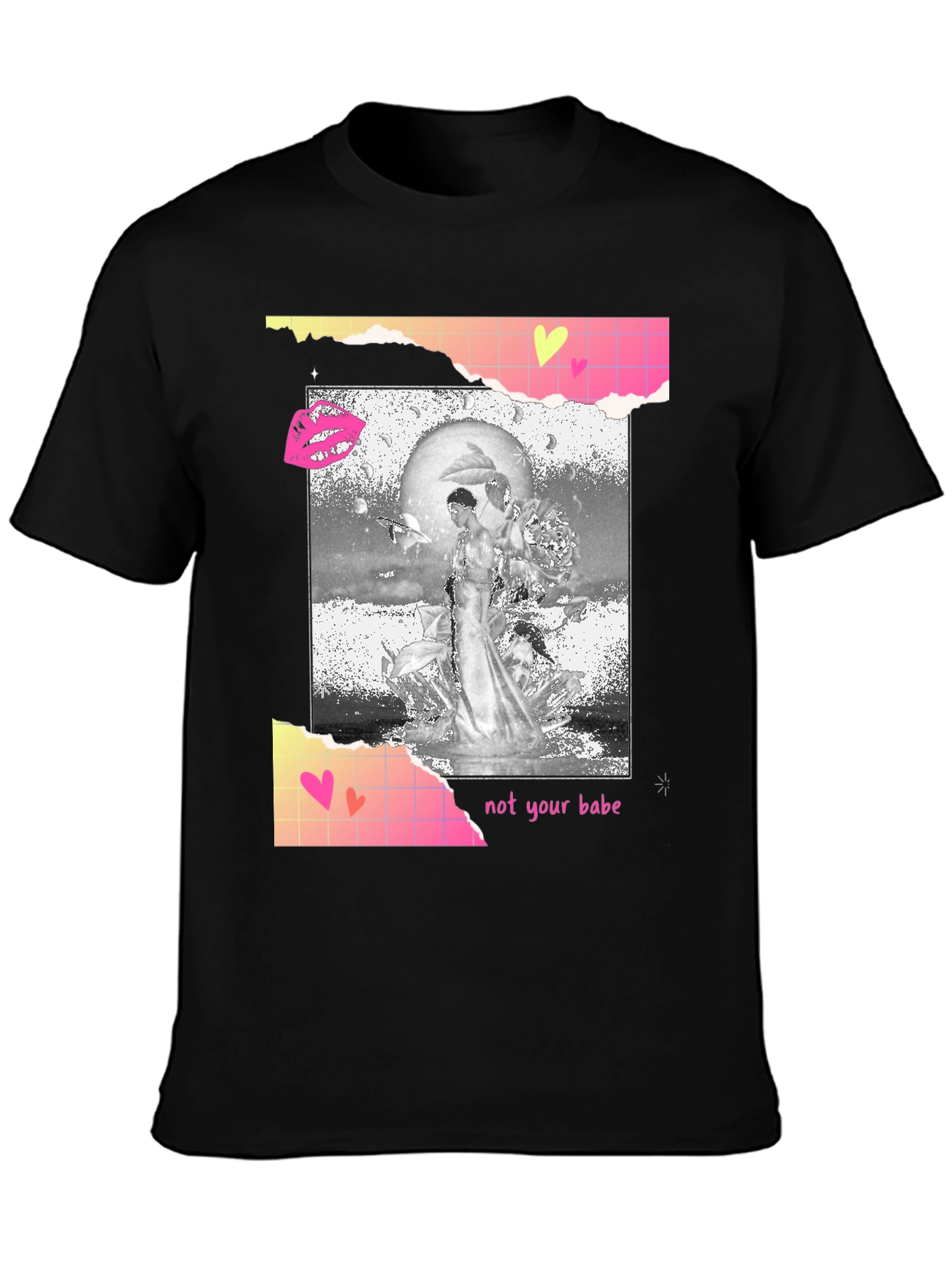 Edgy Not Your Babe Graphic Tee - Black