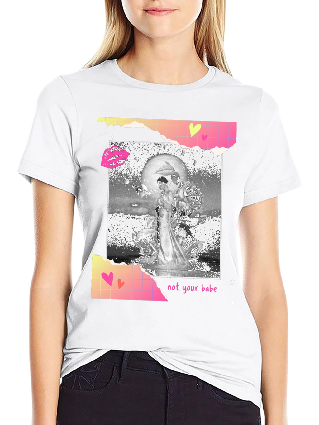 Edgy Not Your Babe Graphic Tee - Black