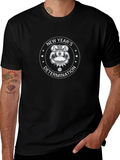 New Years Determination Bulldog Black T-Shirt