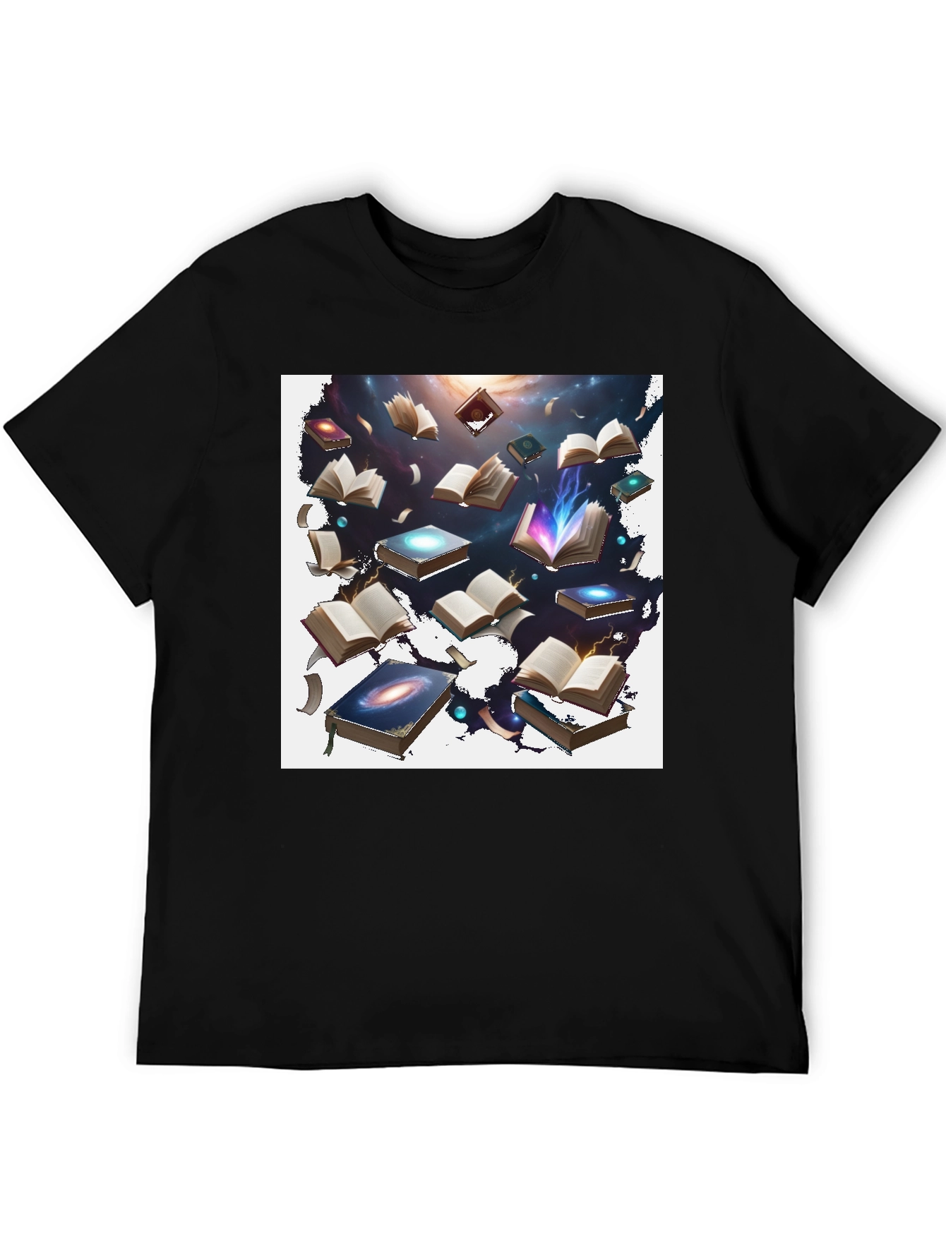 Cosmic Books Black T-Shirt - Galaxy of Knowledge