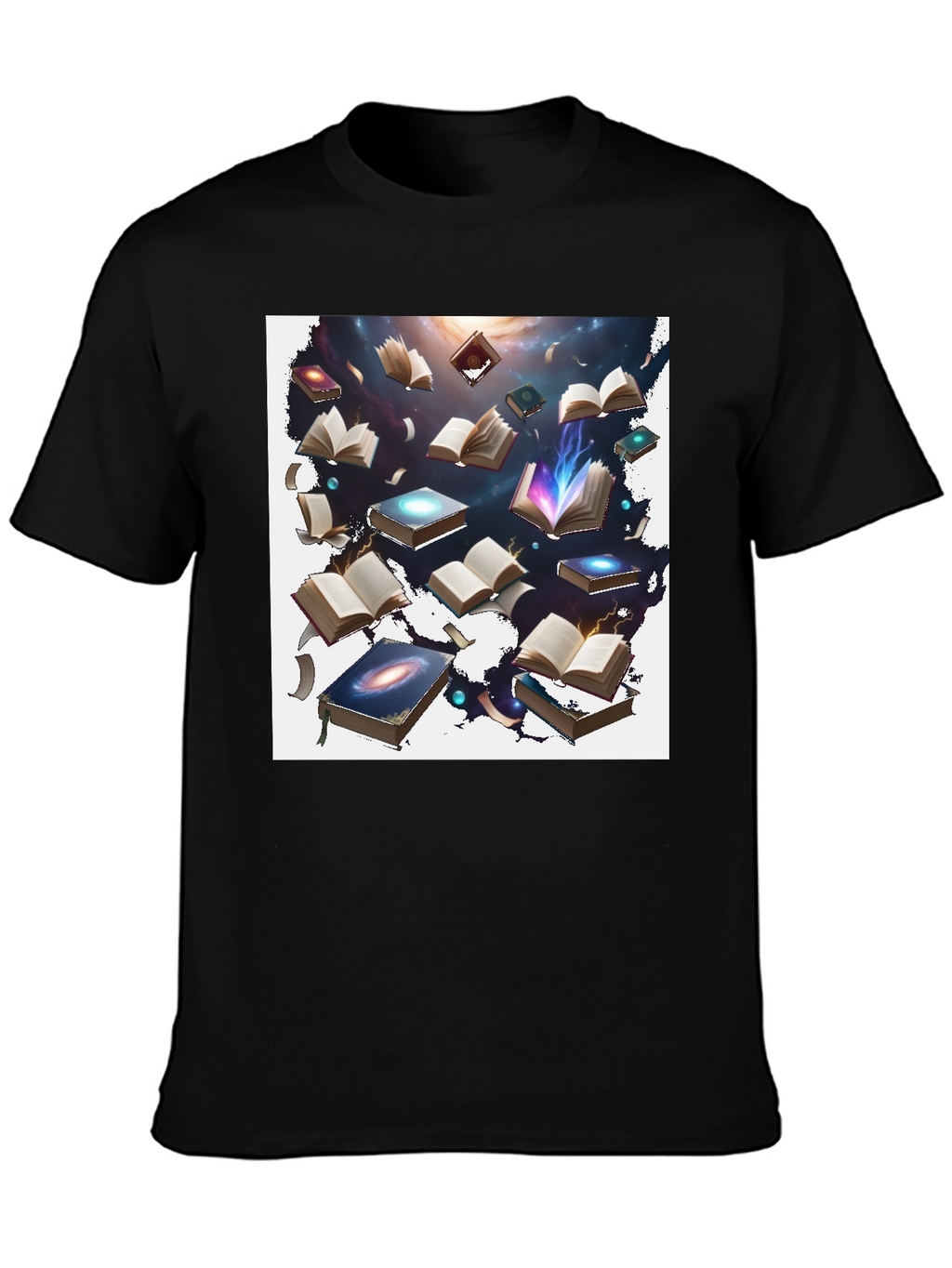Cosmic Books Black T-Shirt - Galaxy of Knowledge