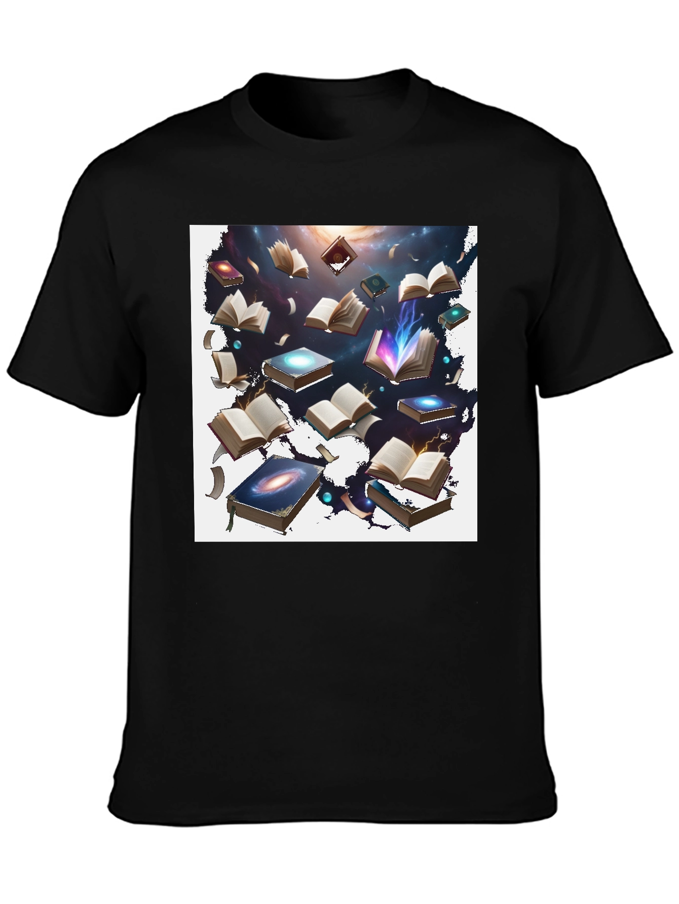 Cosmic Books Black T-Shirt - Galaxy of Knowledge