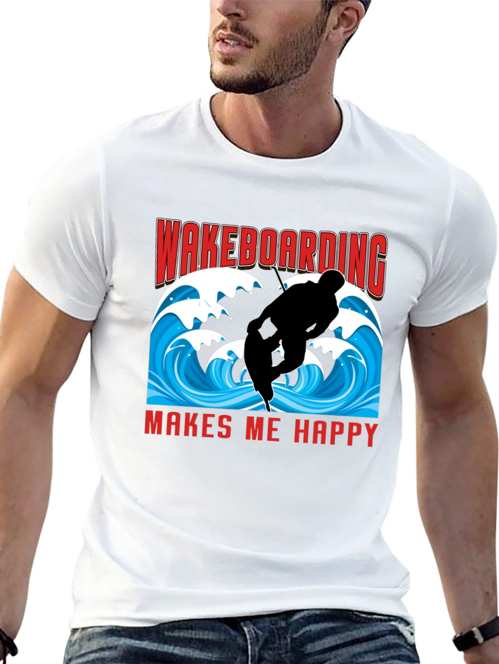 Wakeboarding Makes Me Happy T-Shirt