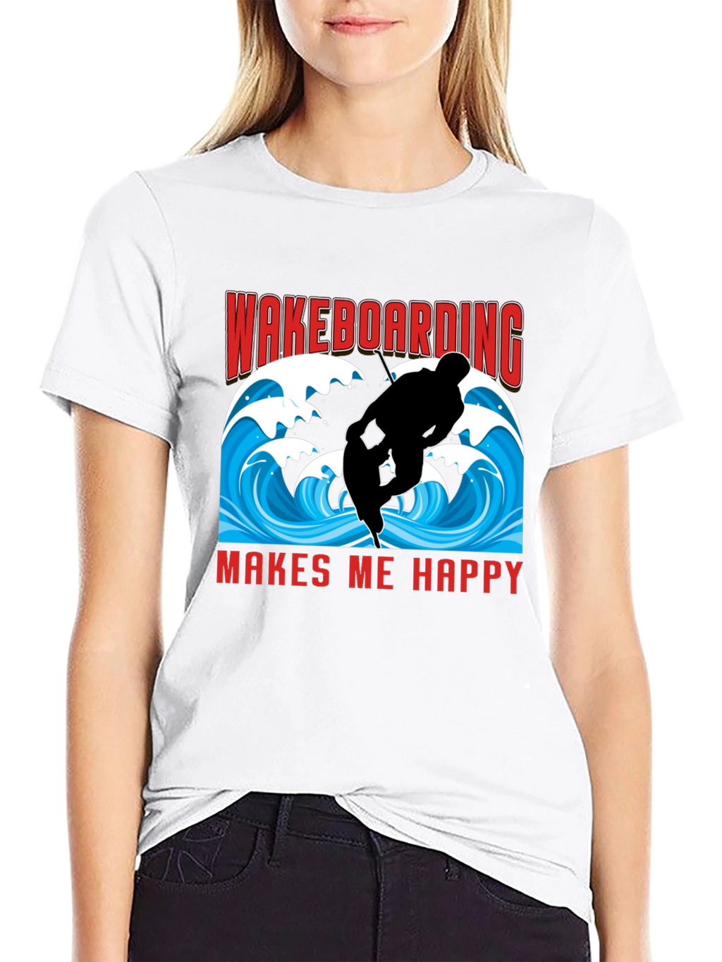 Wakeboarding Makes Me Happy T-Shirt