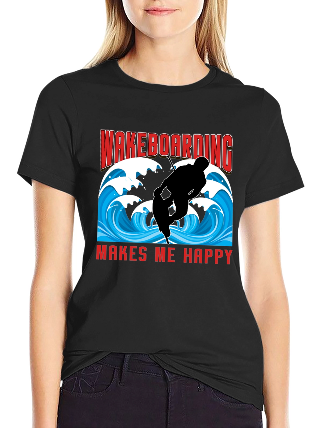 Wakeboarding Makes Me Happy T-Shirt