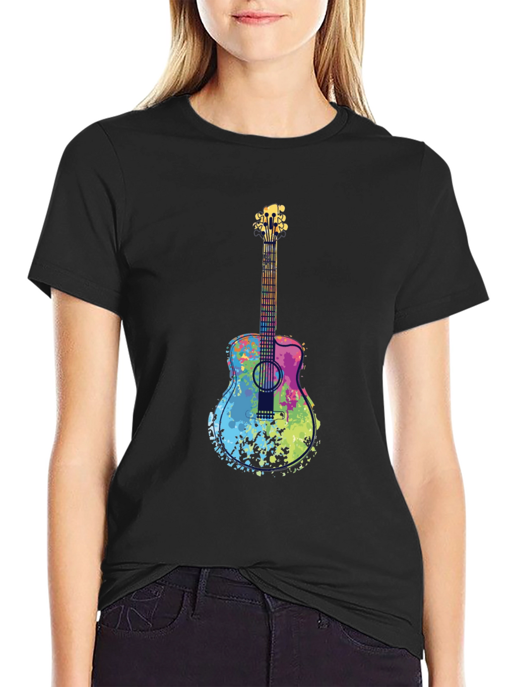 Colorful Guitar Graphic T-Shirt