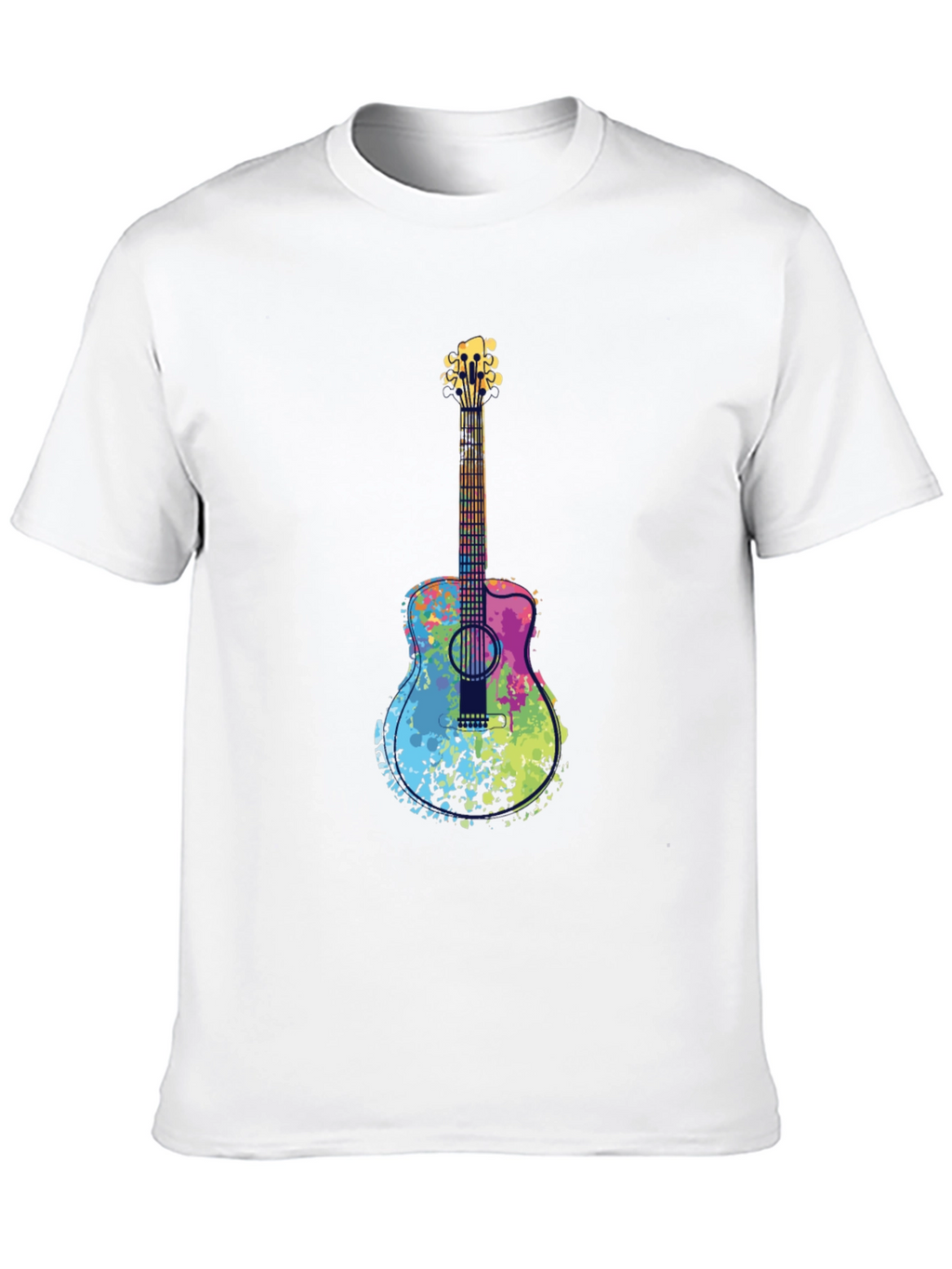 Colorful Guitar Graphic T-Shirt
