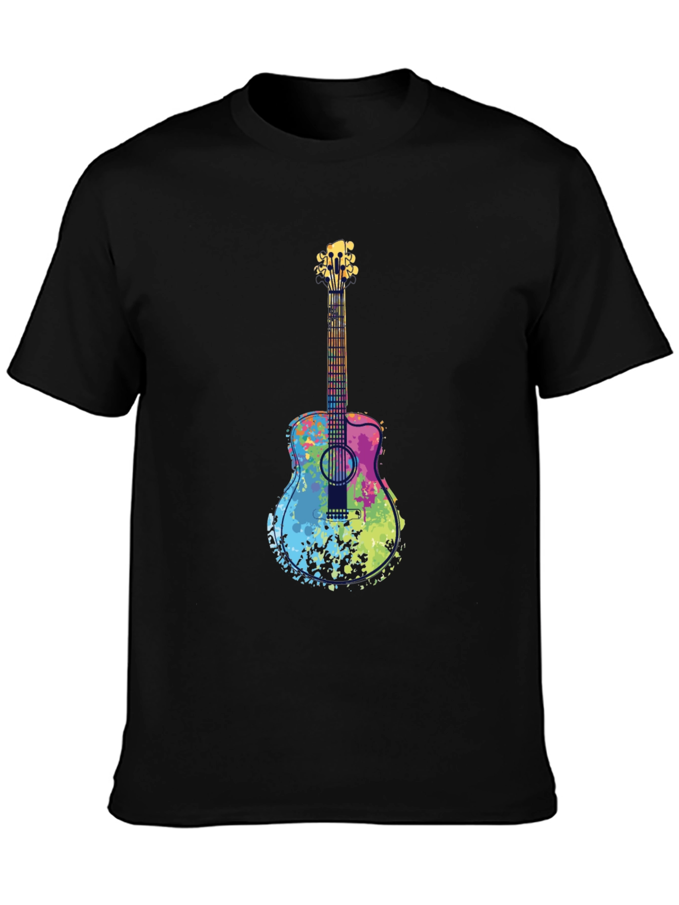 Colorful Guitar Graphic T-Shirt