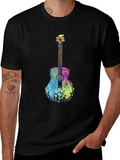 Colorful Guitar Graphic T-Shirt
