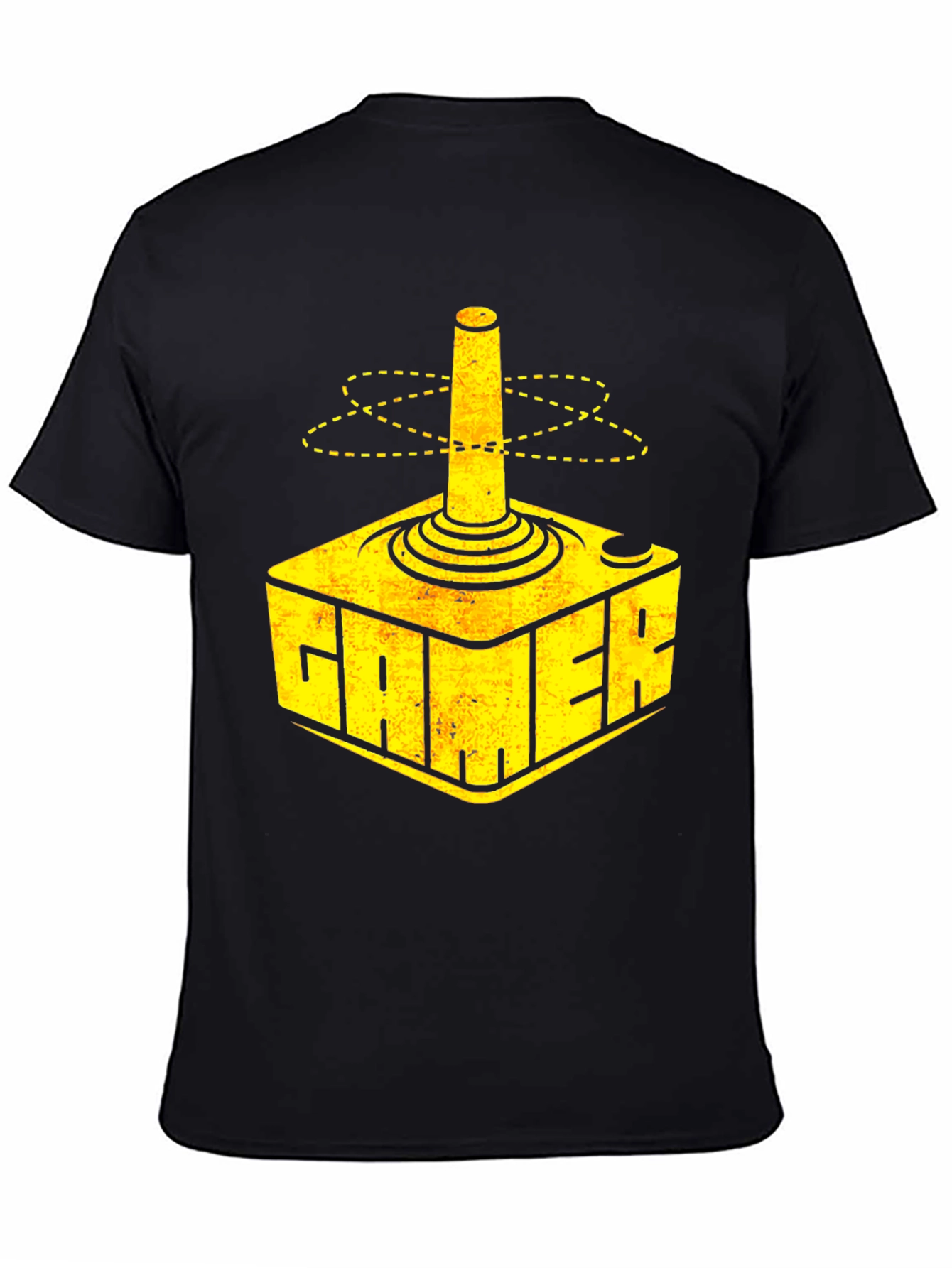 Gamer T-Shirt Retro Joystick Design - Black