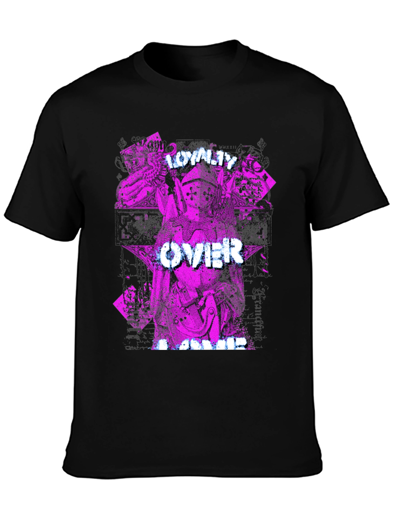 Loyalty Over Fame Black Graphic T-Shirt