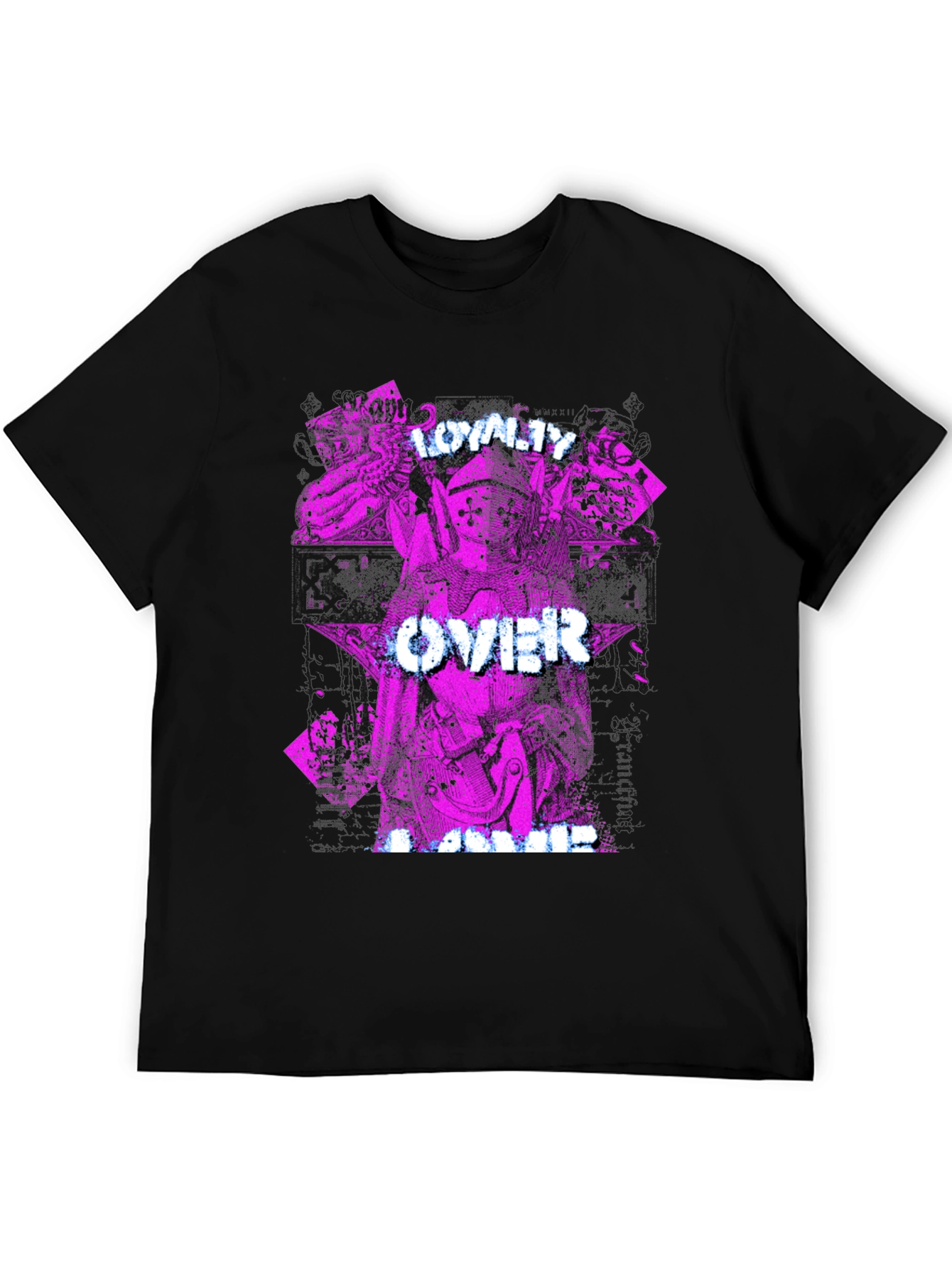 Loyalty Over Fame Black Graphic T-Shirt