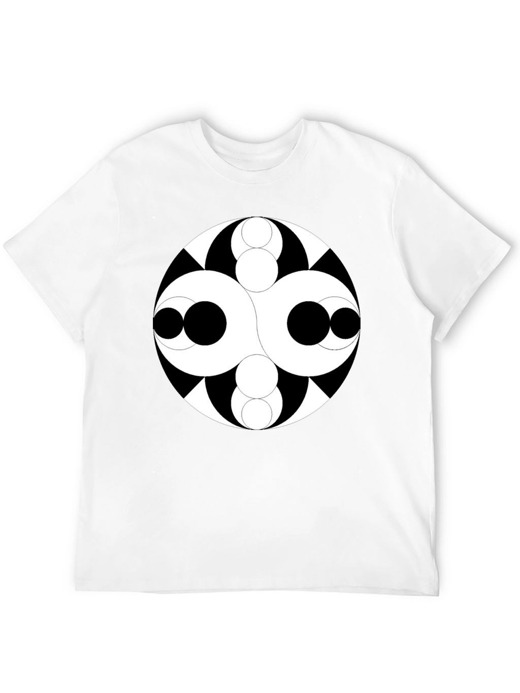Abstract Circle Design Black T-Shirt
