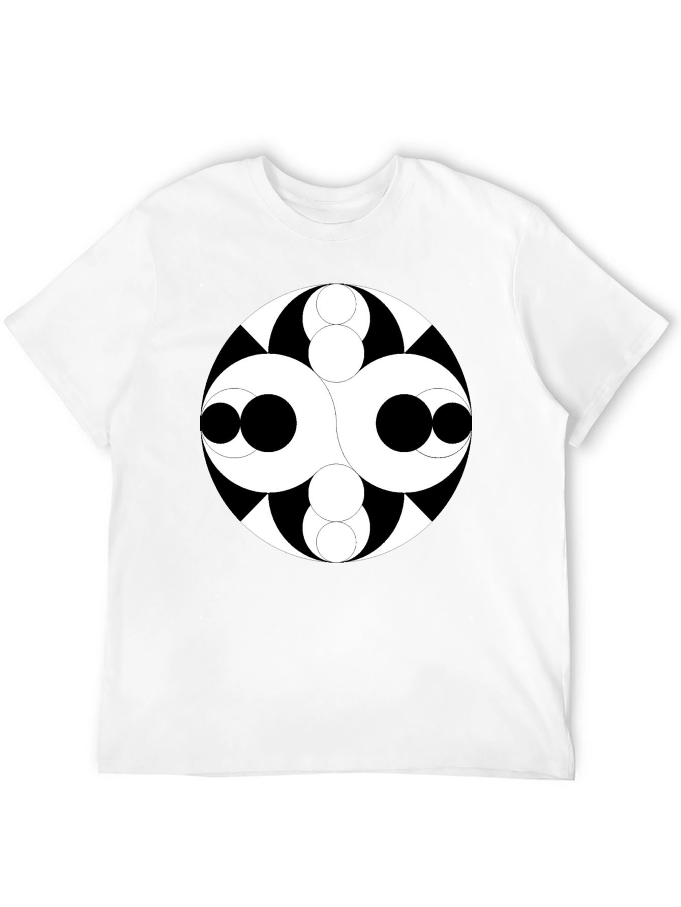 Abstract Circle Design Black T-Shirt