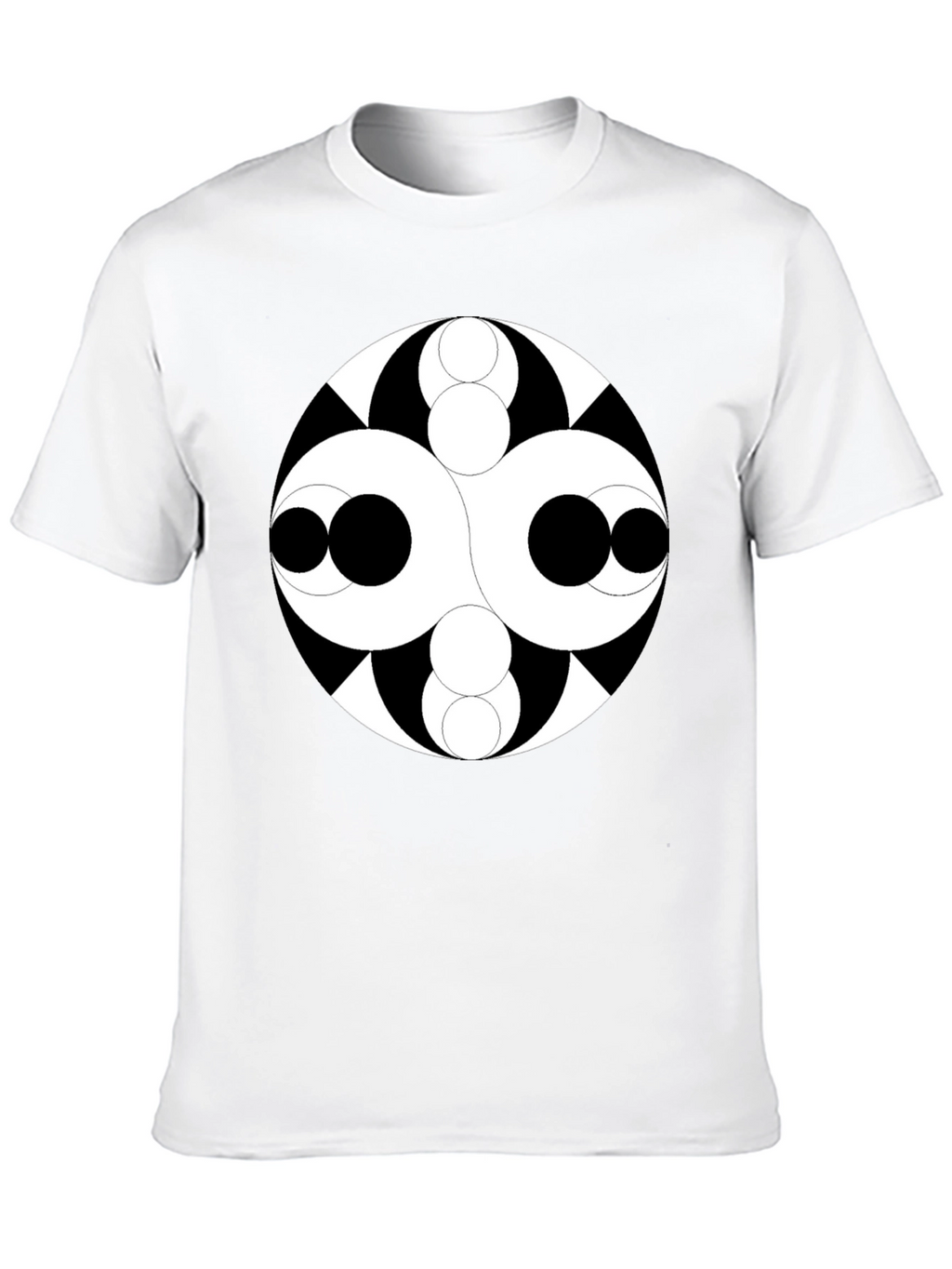 Abstract Circle Design Black T-Shirt