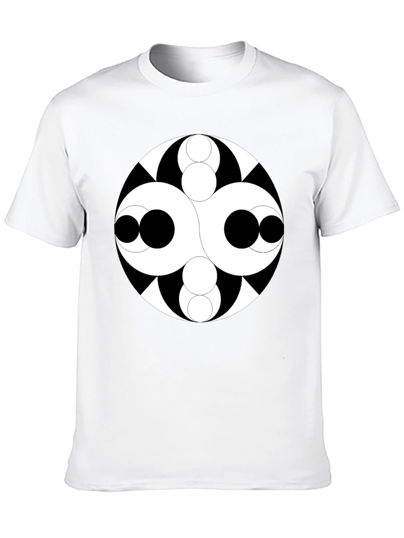 Abstract Circle Design Black T-Shirt