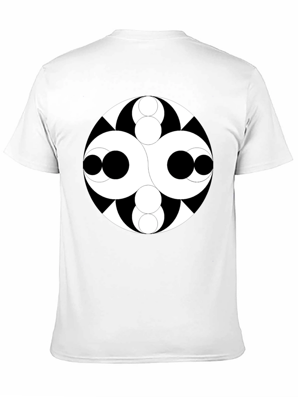 Abstract Circle Design Black T-Shirt