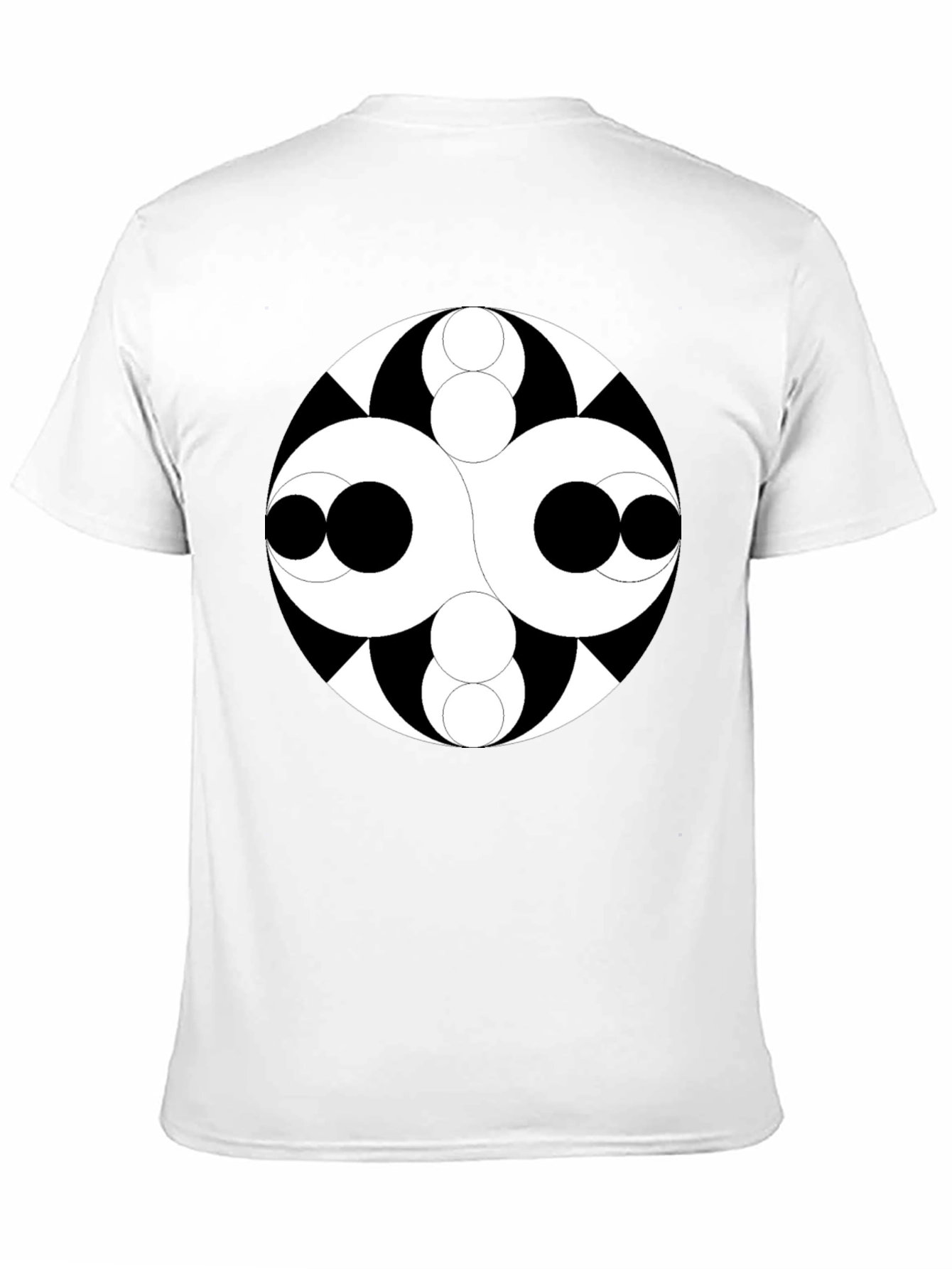 Abstract Circle Design Black T-Shirt
