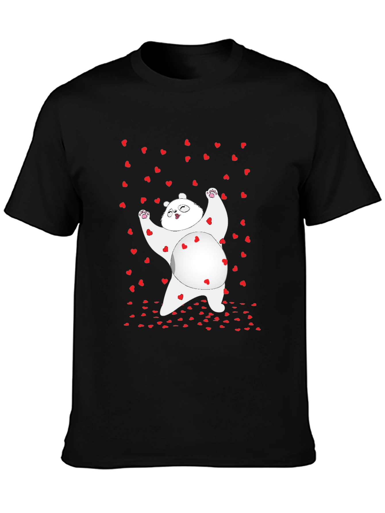 Valentines Day Panda Bear Heart T-Shirt
