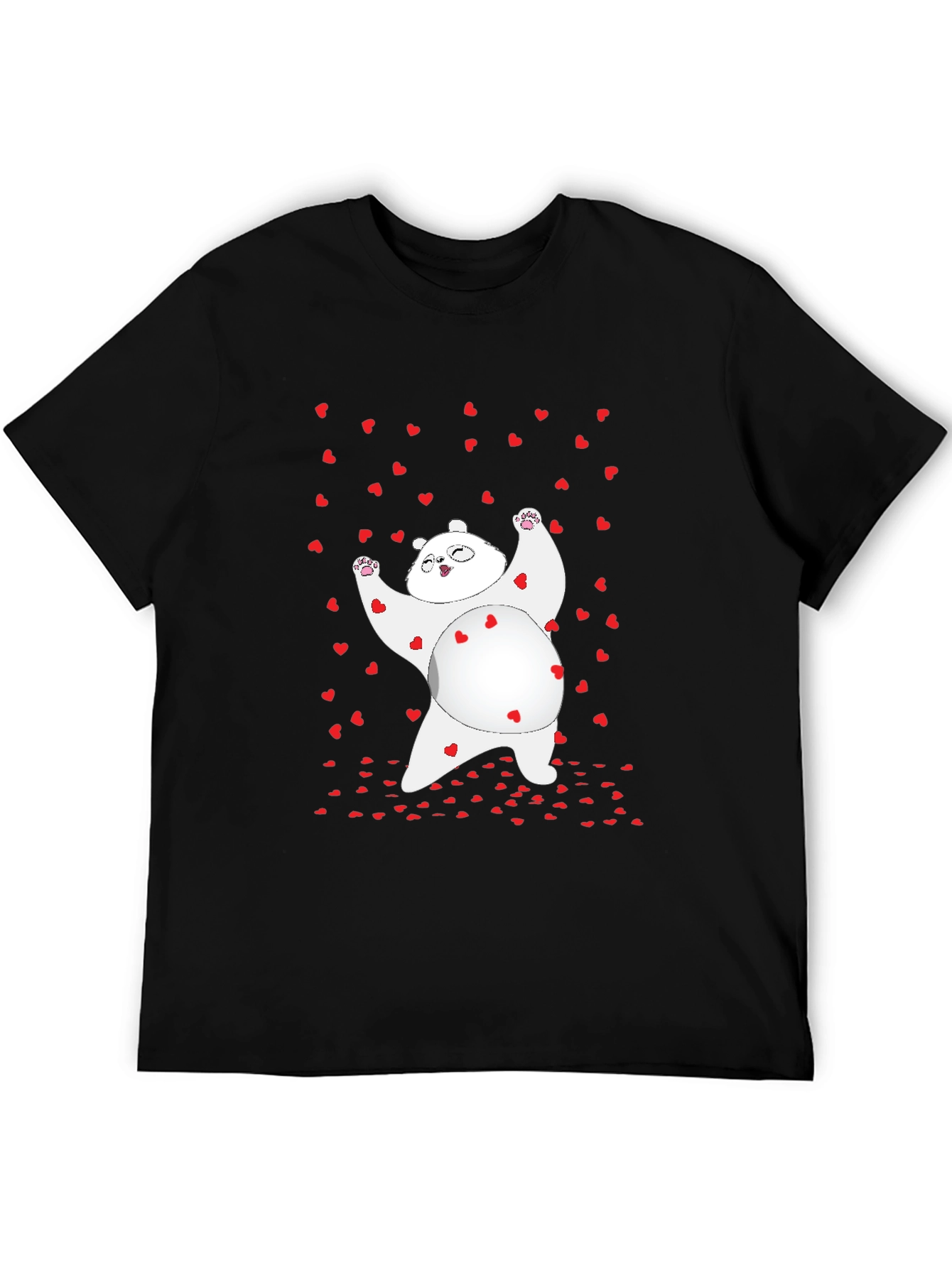 Valentines Day Panda Bear Heart T-Shirt