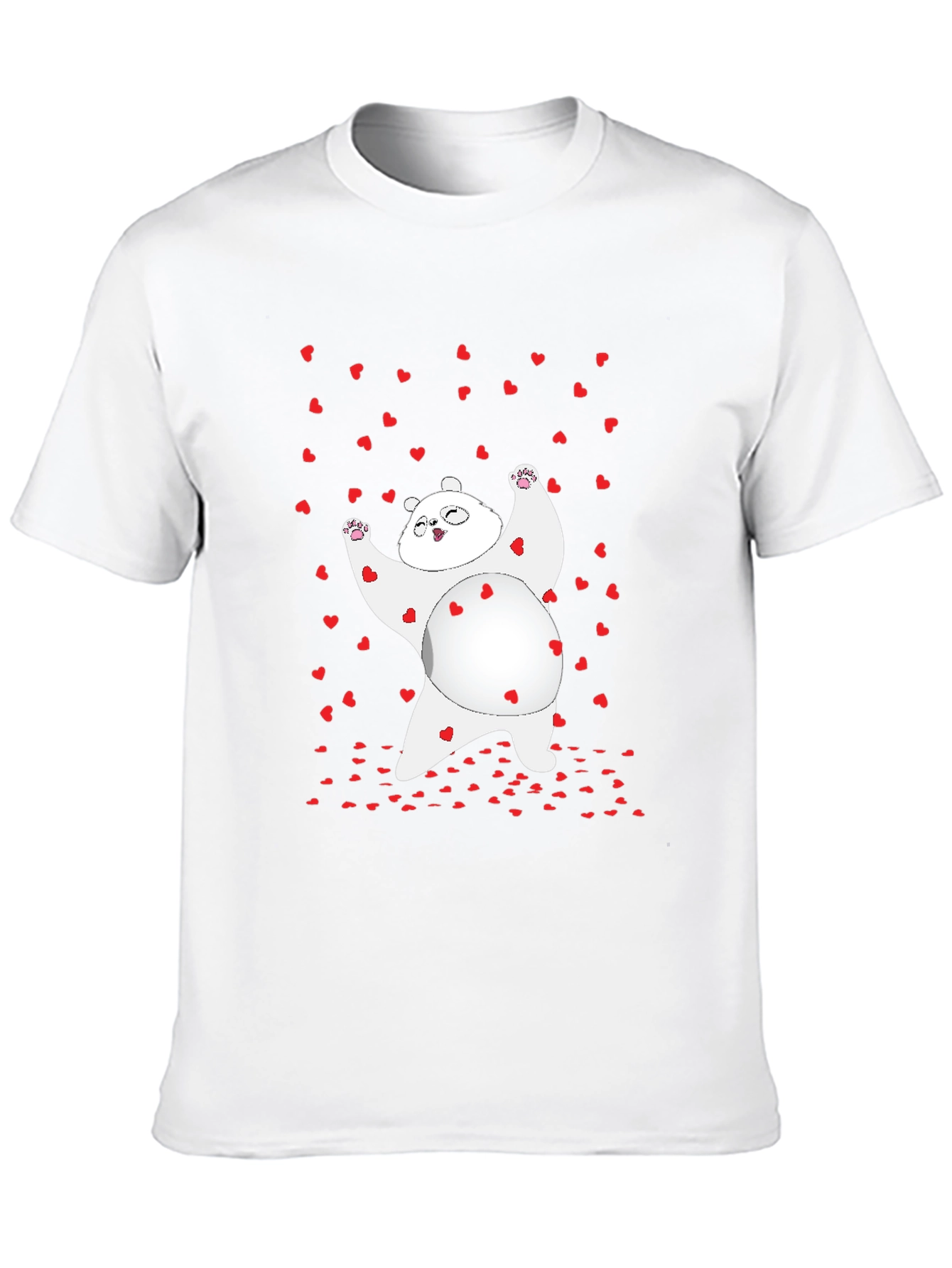 Valentines Day Panda Bear Heart T-Shirt