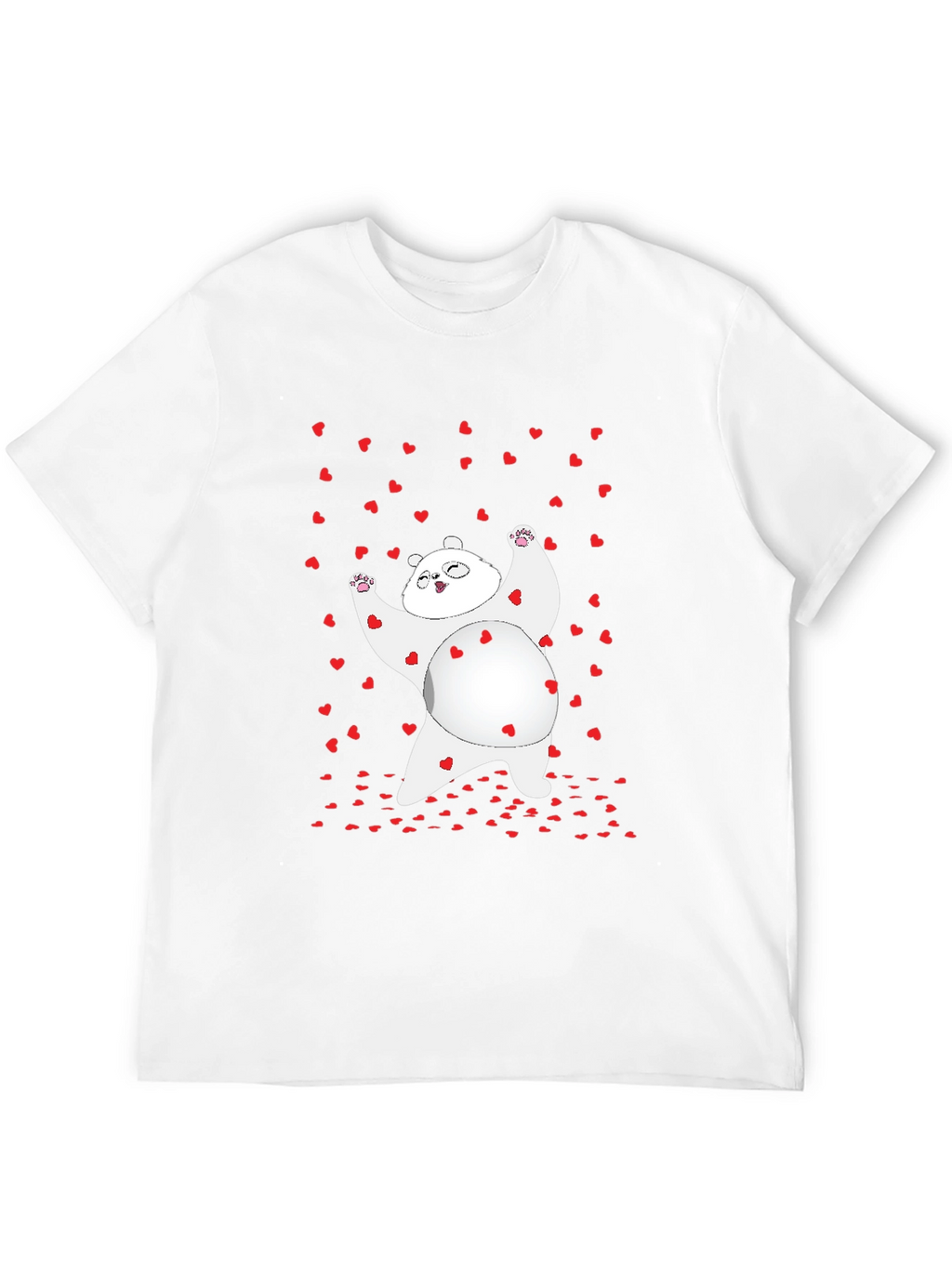 Valentines Day Panda Bear Heart T-Shirt