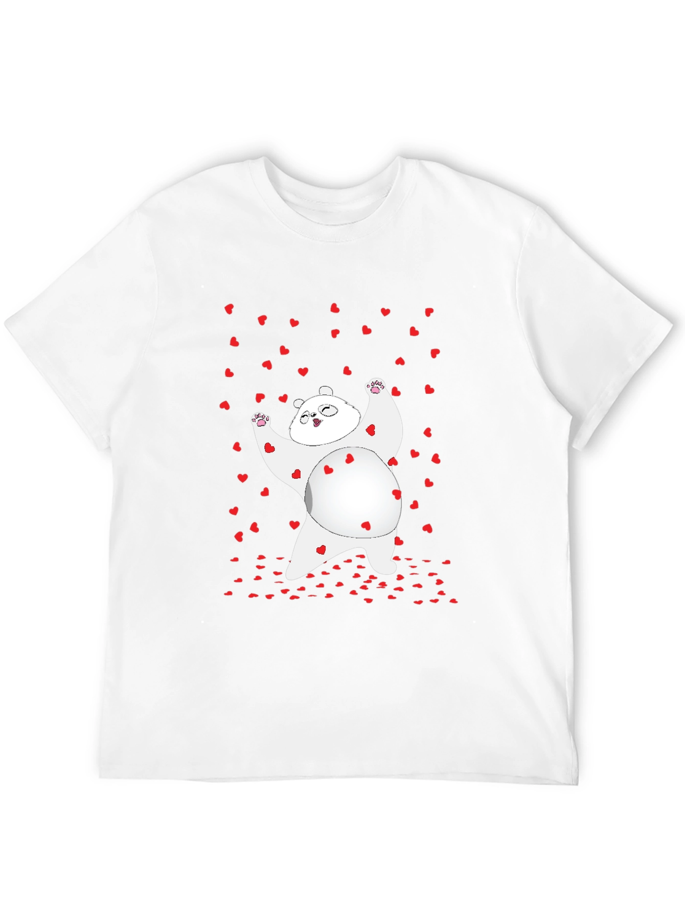 Valentines Day Panda Bear Heart T-Shirt