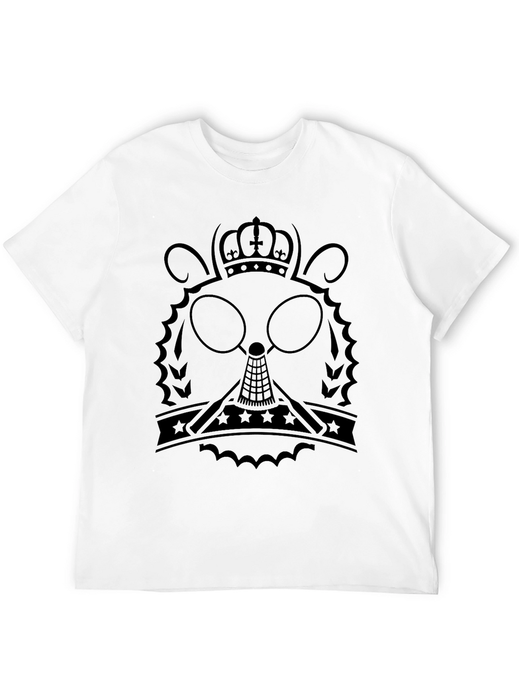 Black T-Shirt with Crowned Character Graphic