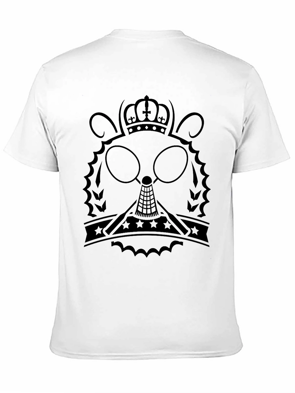 Black T-Shirt with Crowned Character Graphic