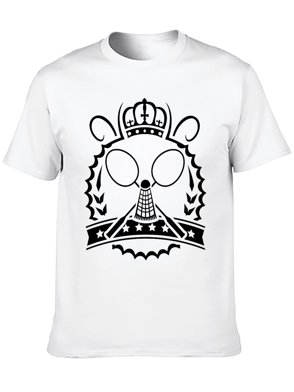 Black T-Shirt with Crowned Character Graphic