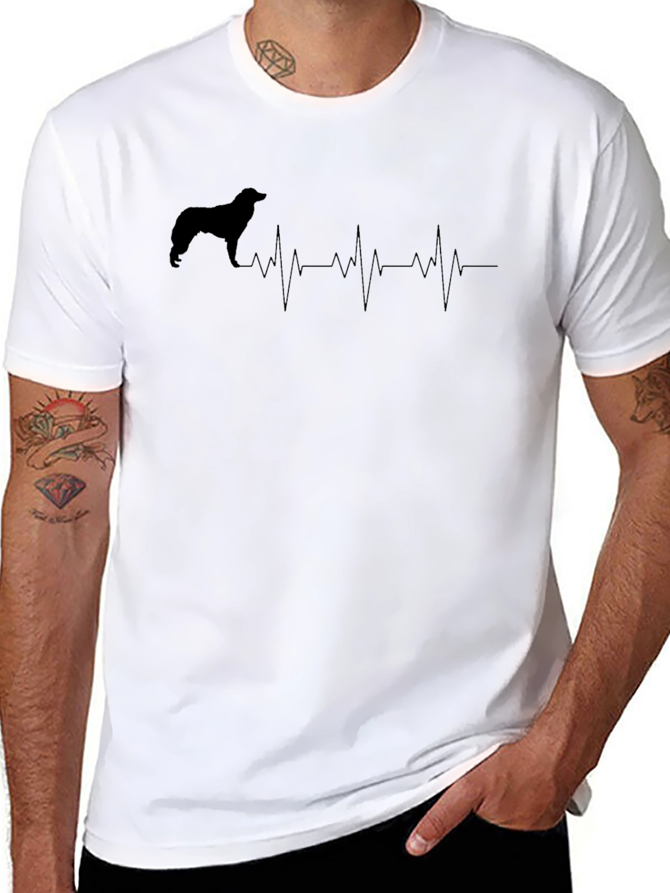 Dog Breed Heartbeat Graphic T-Shirt